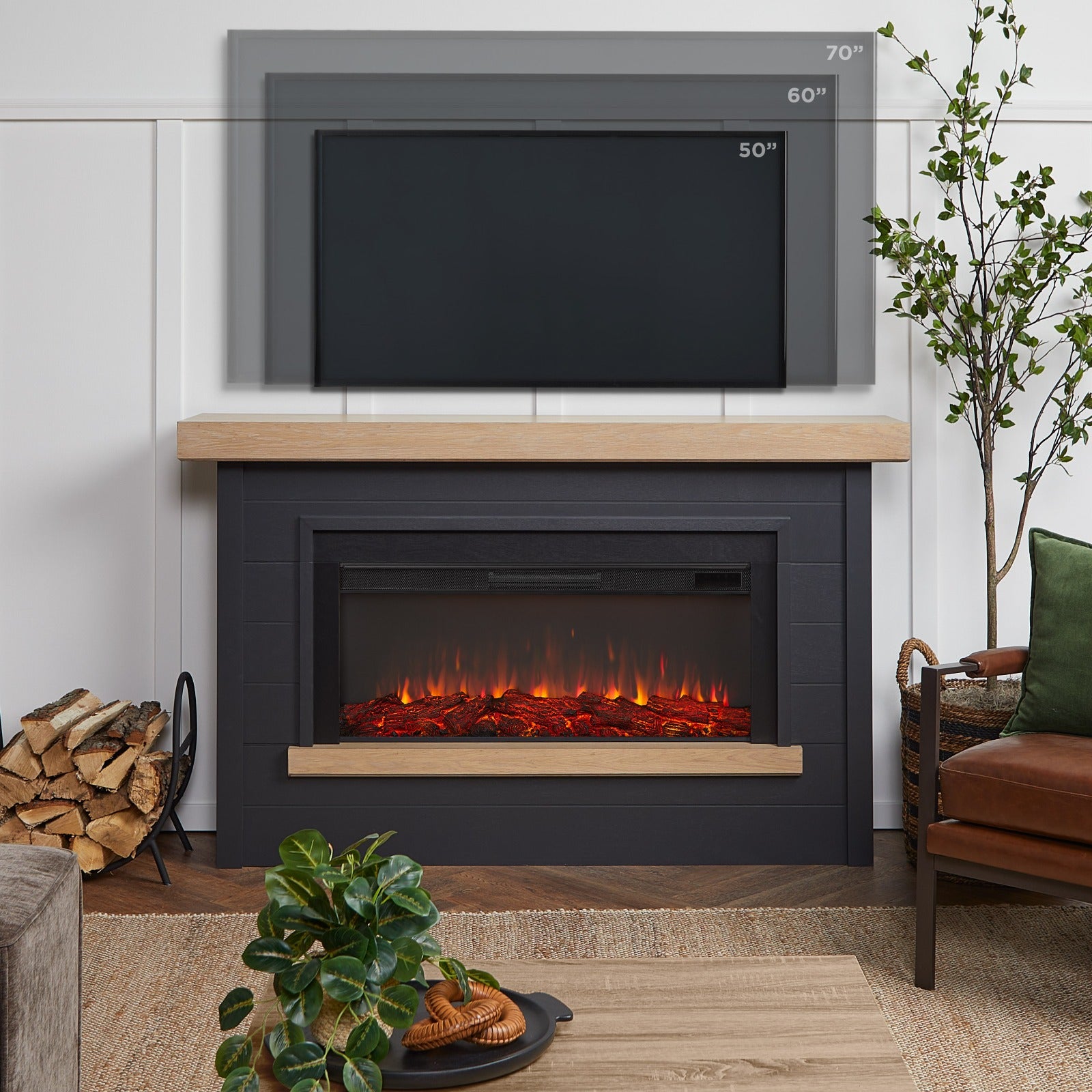 Bernice Landscape Electric Fireplace - Real Flame