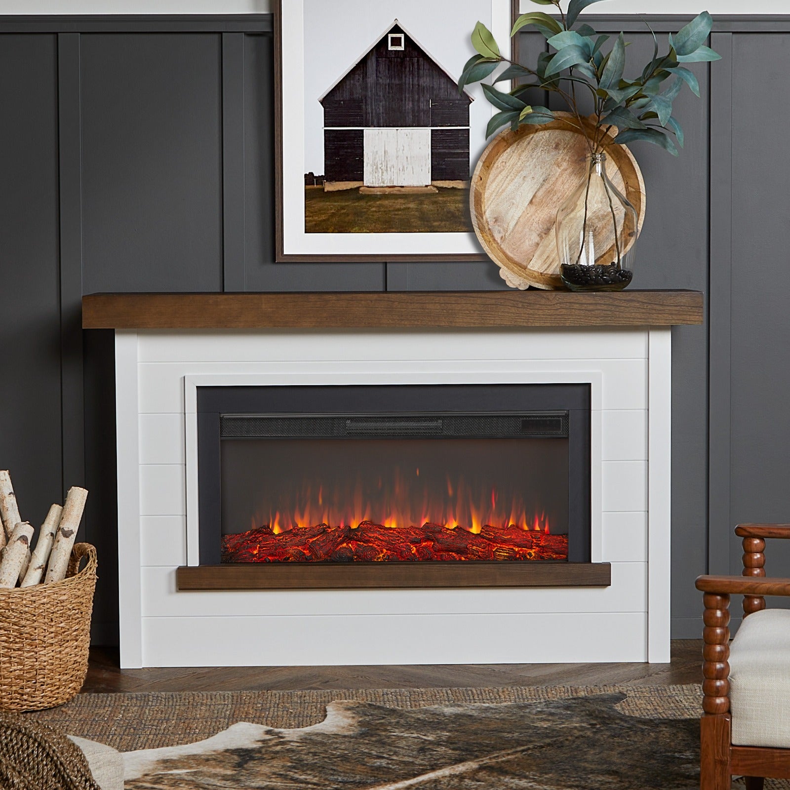 Bernice Landscape Electric Fireplace - Real Flame