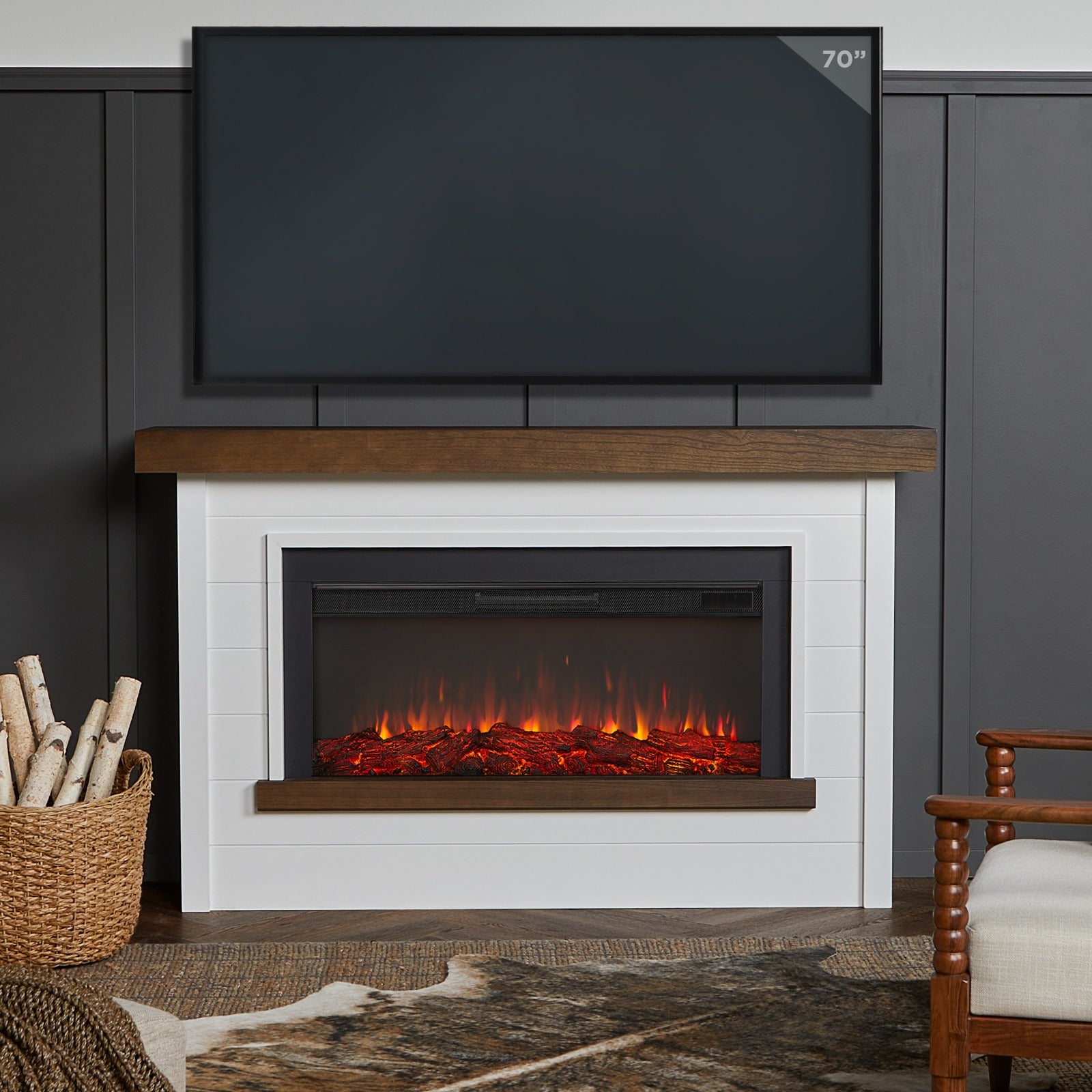 Bernice Landscape Electric Fireplace - Real Flame