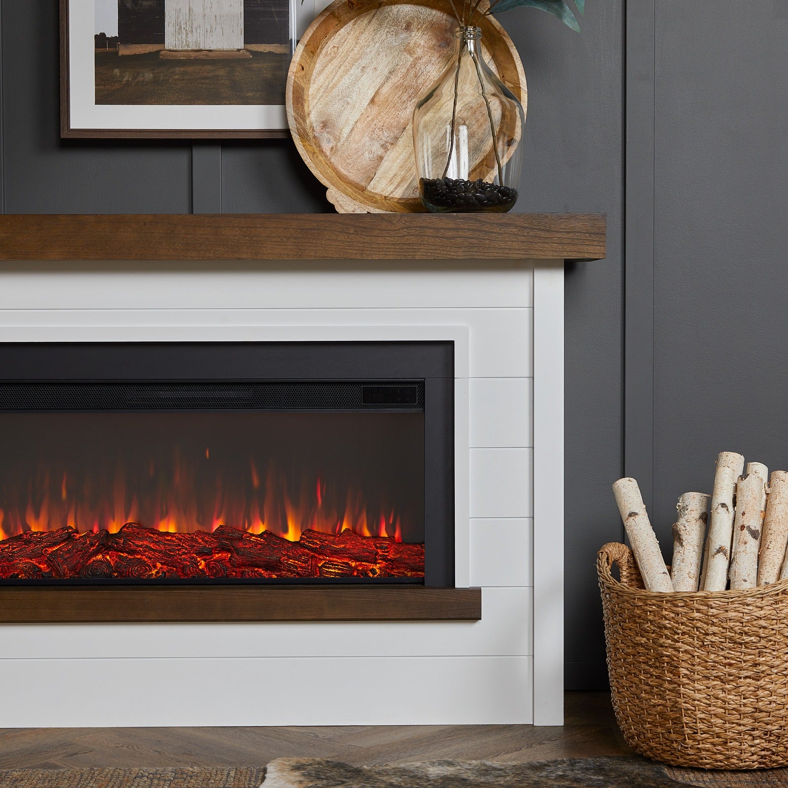 Bernice Landscape Electric Fireplace - Real Flame