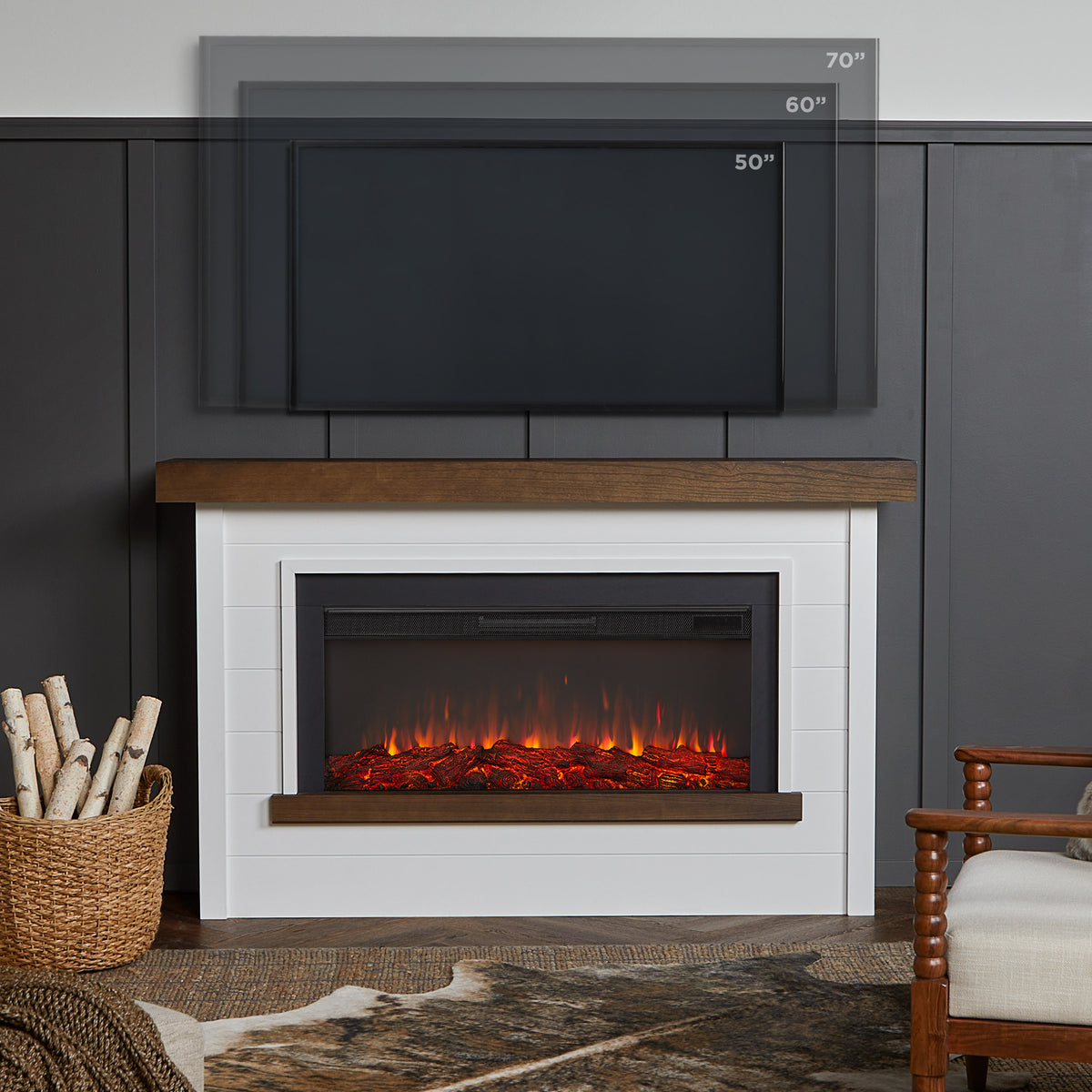 Bernice Landscape Electric Fireplace - Real Flame