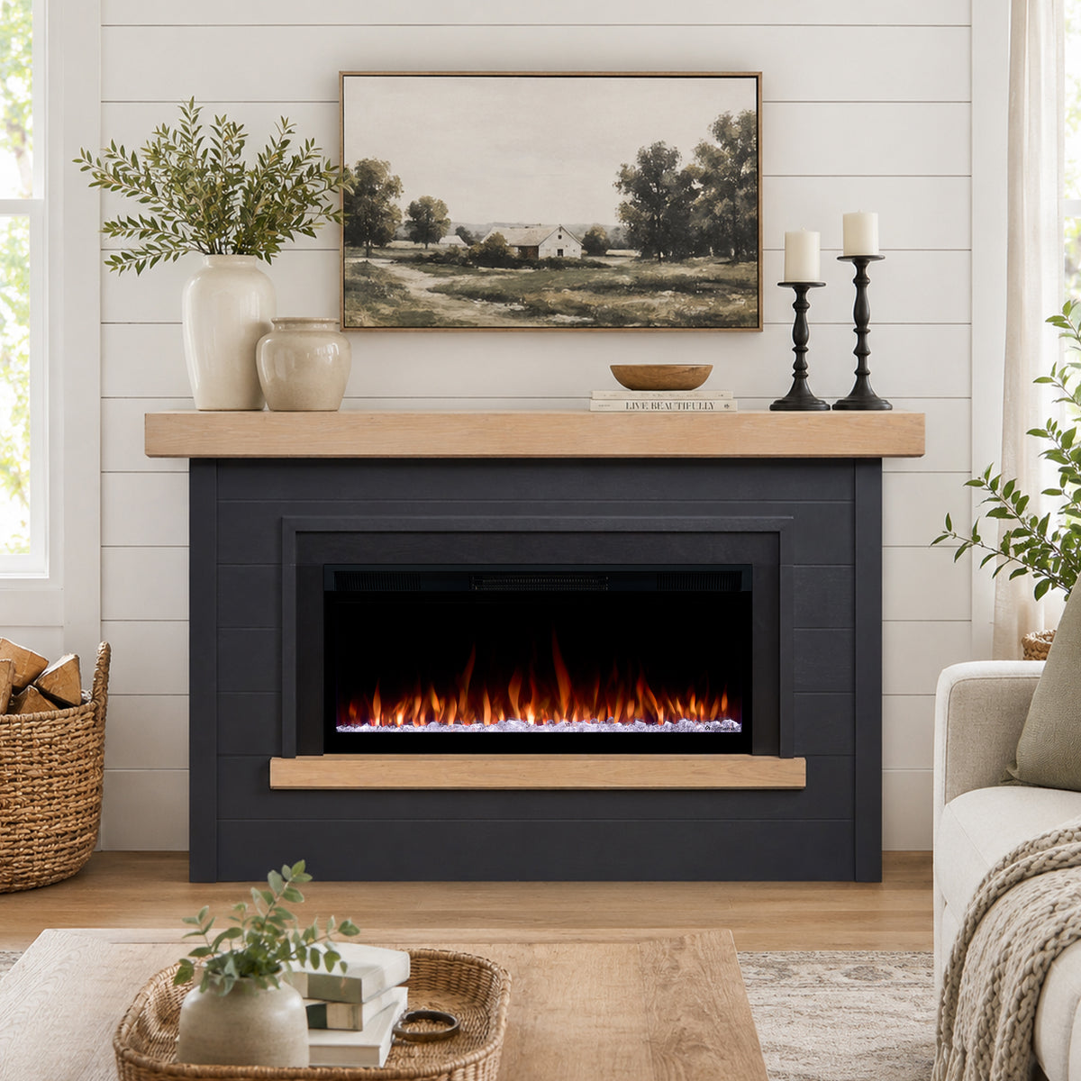 Bernice SMART Landscape Electric Fireplace - Real Flame