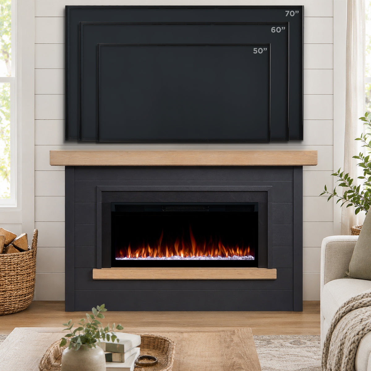 Bernice SMART Landscape Electric Fireplace - Real Flame