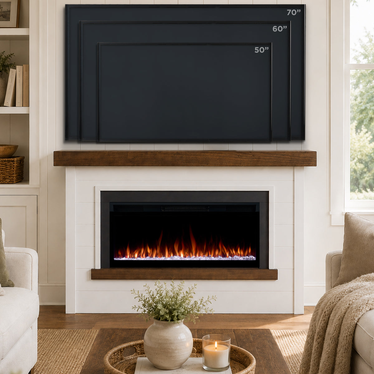 Bernice SMART Landscape Electric Fireplace - Real Flame
