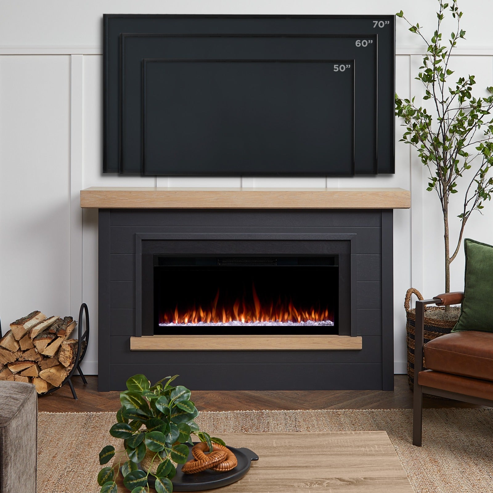 Bernice SMART Landscape Electric Fireplace - Real Flame