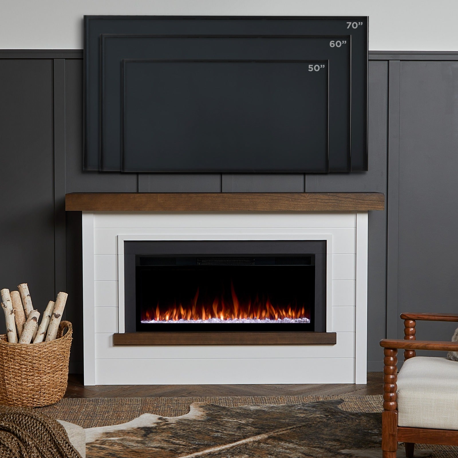 Bernice SMART Landscape Electric Fireplace - Real Flame