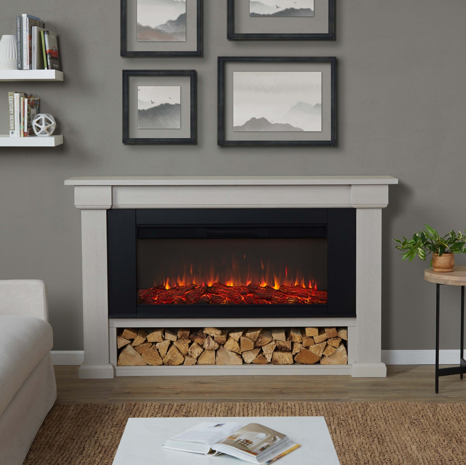 Bristow Landscape Electric Fireplace - Real Flame