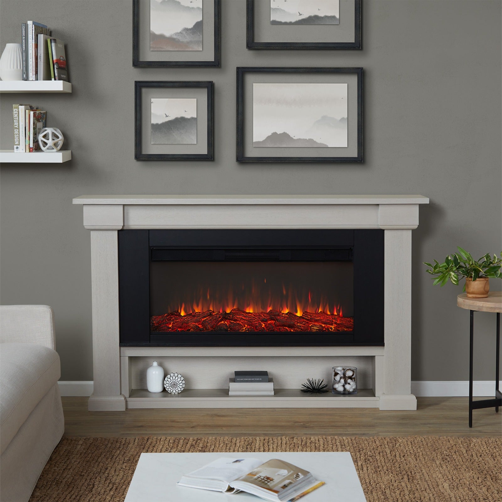 Bristow Landscape Electric Fireplace - Real Flame