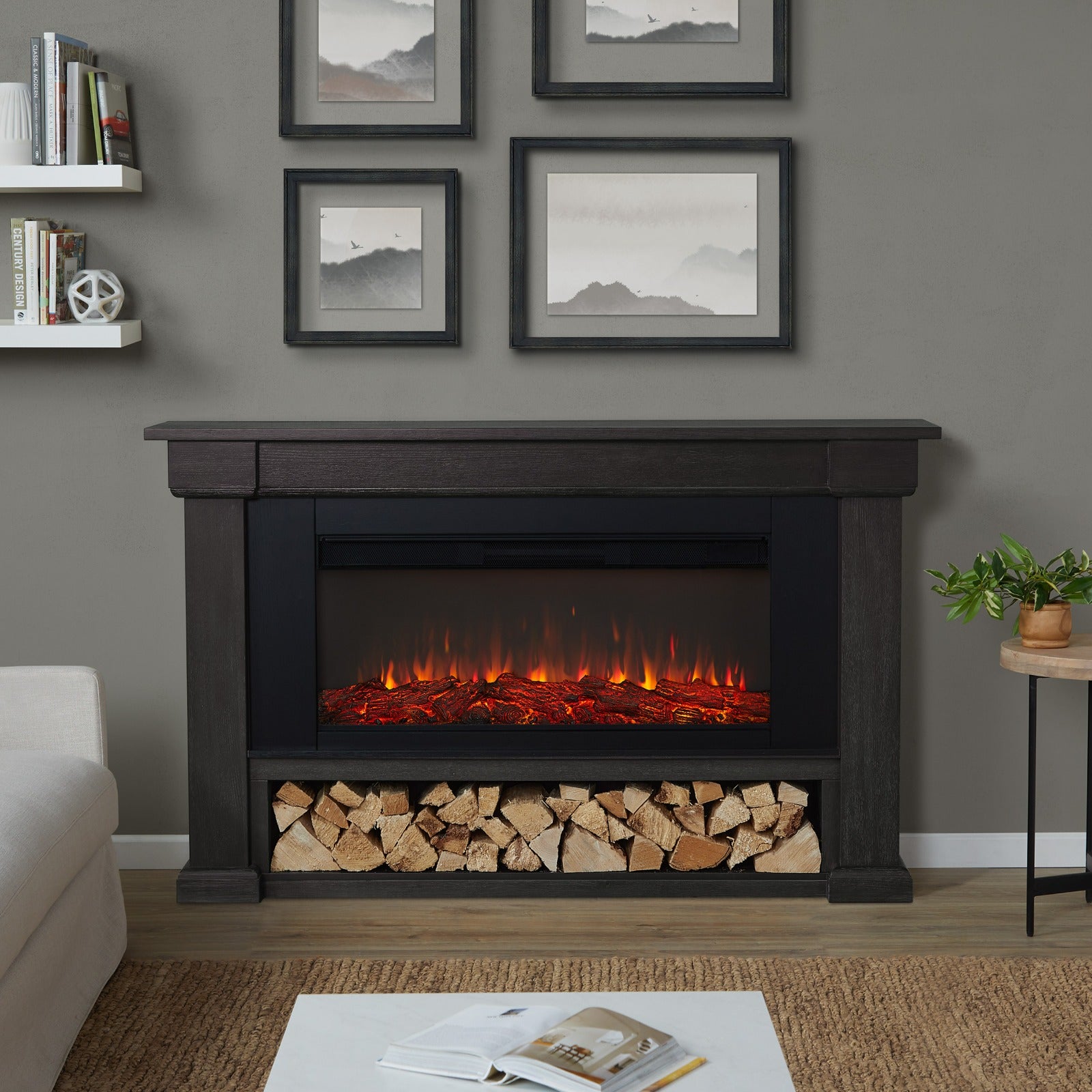 Bristow Landscape Electric Fireplace - Real Flame