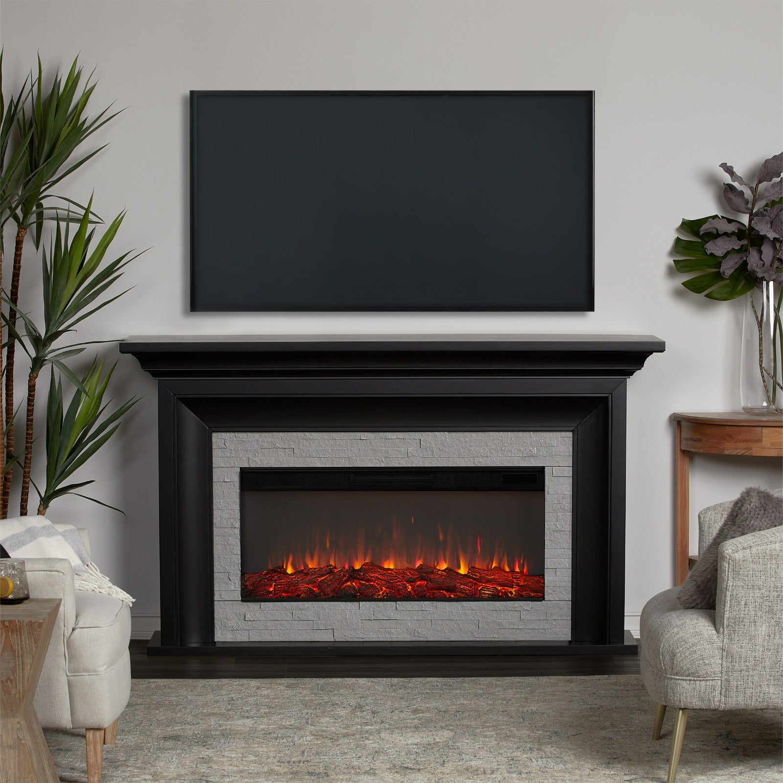 Sonia Landscape Electric Fireplace - Real Flame