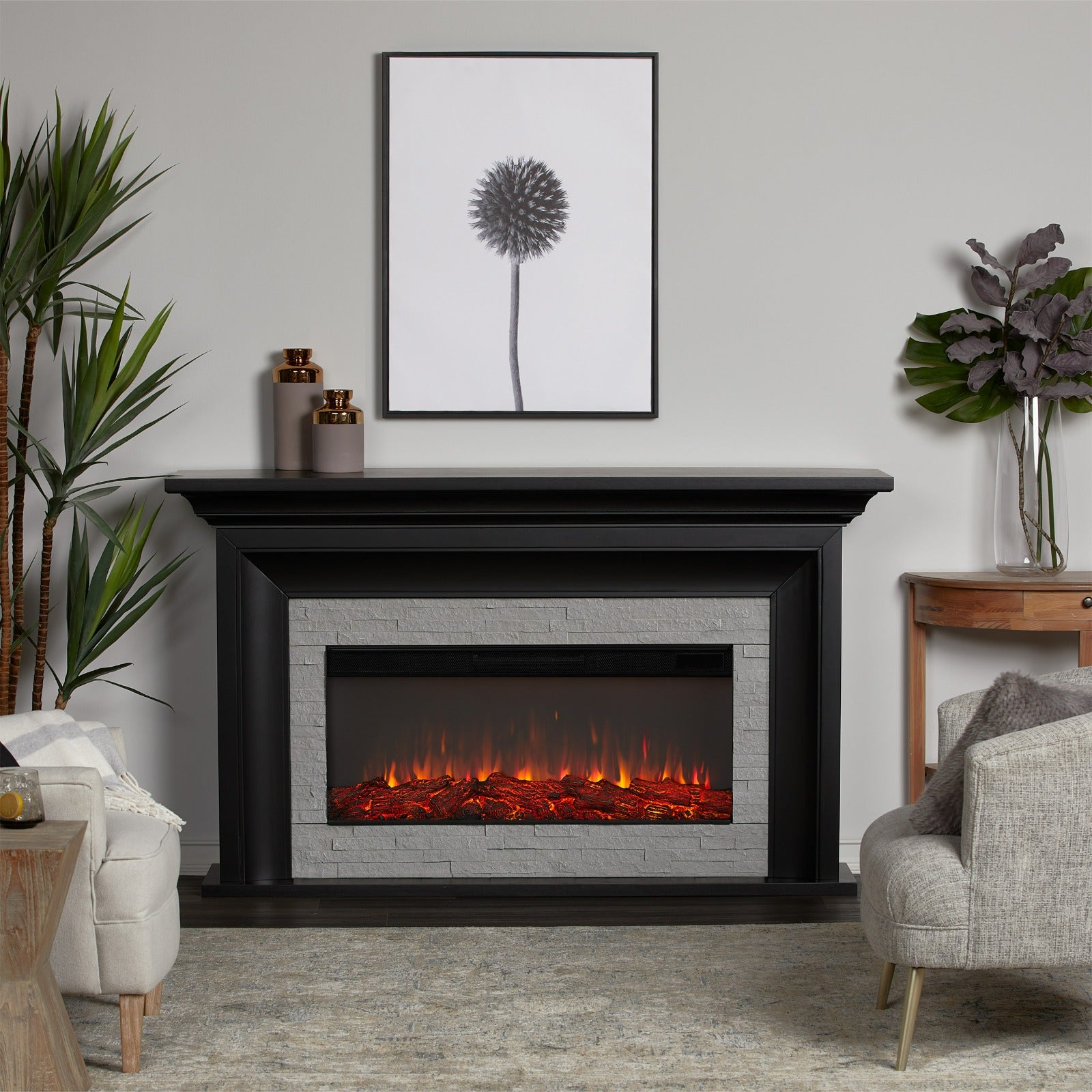 Sonia Landscape Electric Fireplace - Real Flame