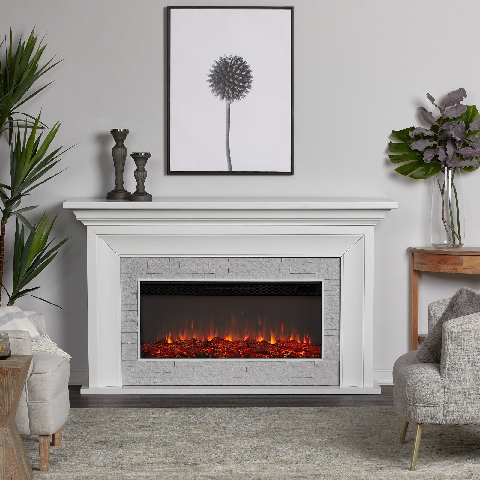 Sonia Landscape Electric Fireplace - Real Flame