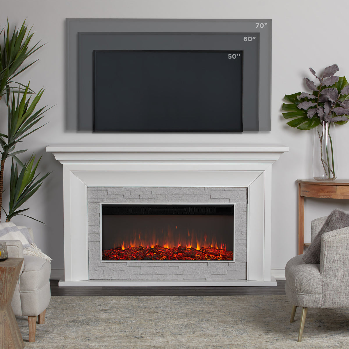 Sonia Landscape Electric Fireplace - Real Flame