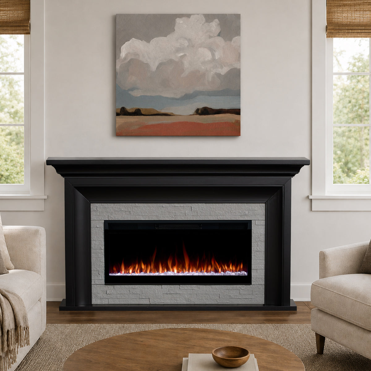 Sonia SMART Landscape Electric Fireplace - Real Flame