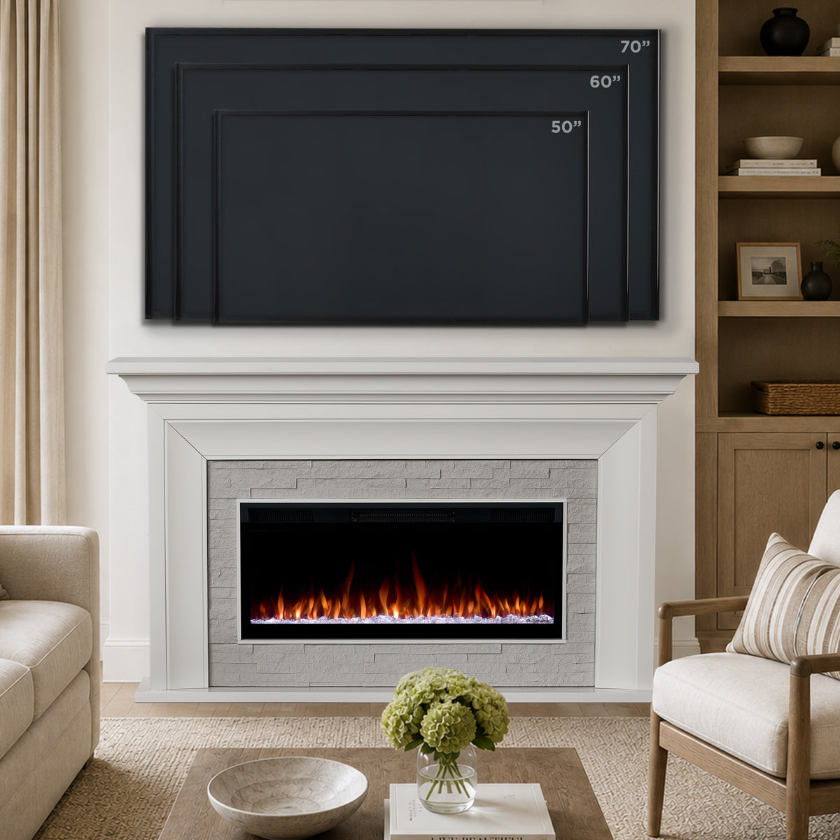 Sonia SMART Landscape Electric Fireplace - Real Flame