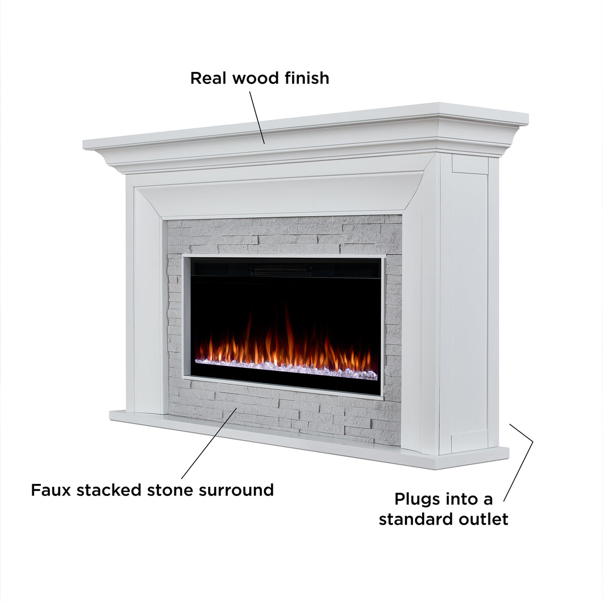Sonia SMART Landscape Electric Fireplace - Real Flame