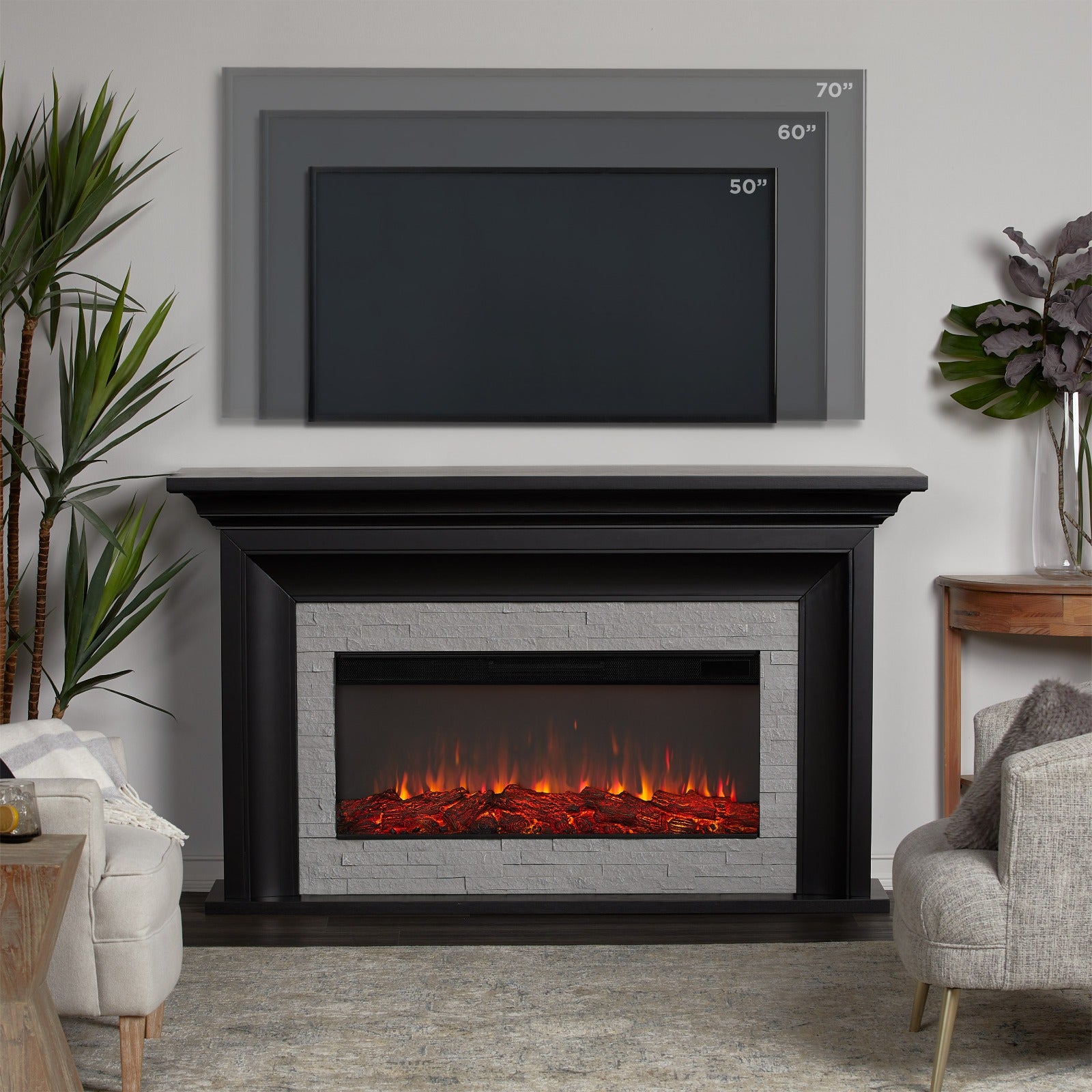 Sonia Landscape Electric Fireplace - Real Flame
