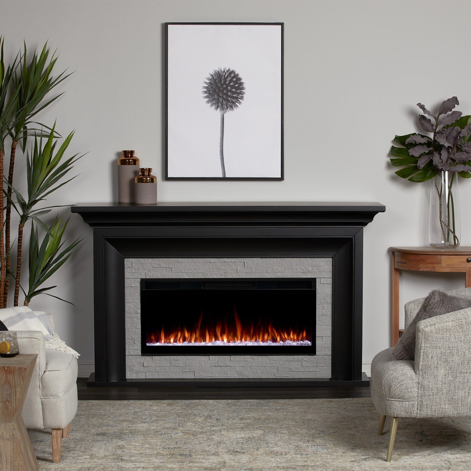 Sonia SMART Landscape Electric Fireplace - Real Flame