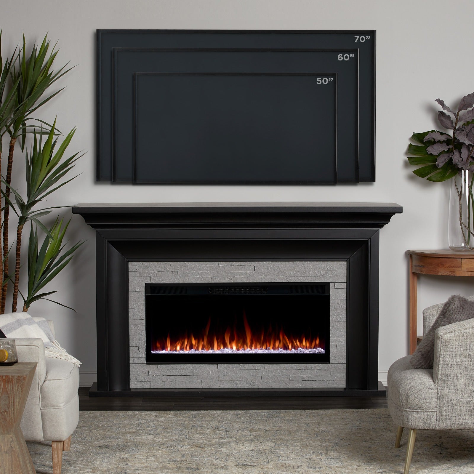 Sonia SMART Landscape Electric Fireplace - Real Flame