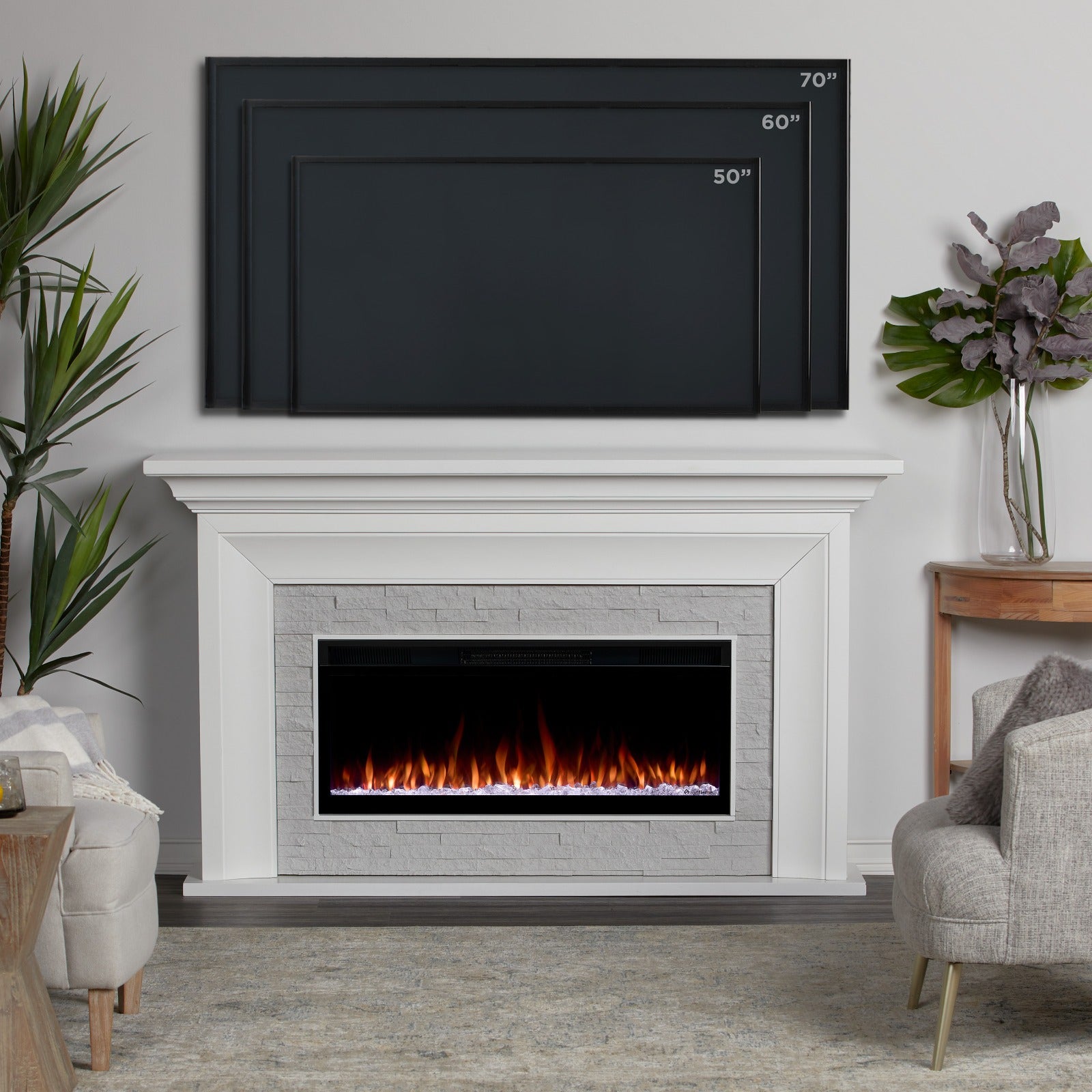 Sonia SMART Landscape Electric Fireplace - Real Flame
