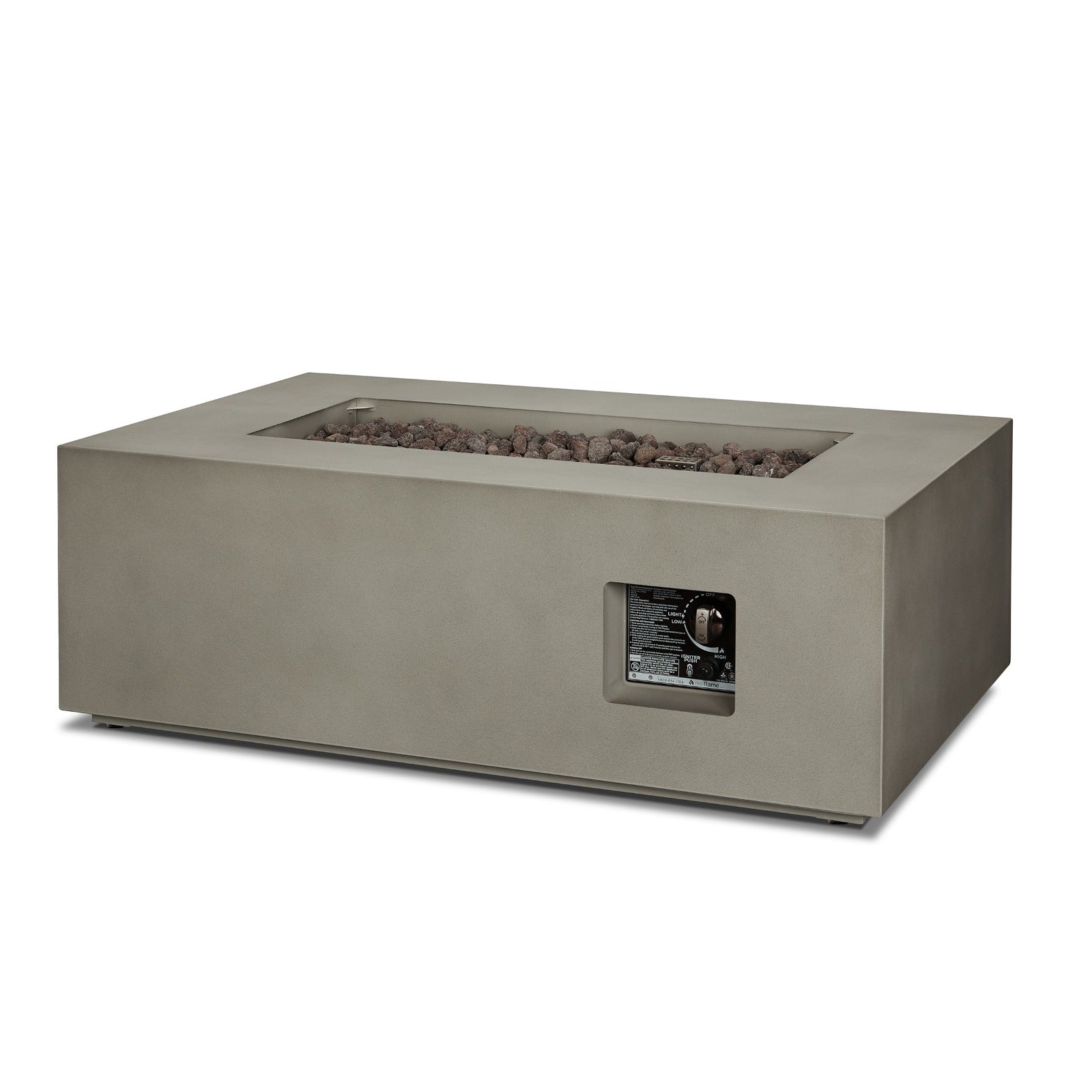 Aegean 42" Rectangle Propane or Natural Gas Fire Pit Table - Real Flame