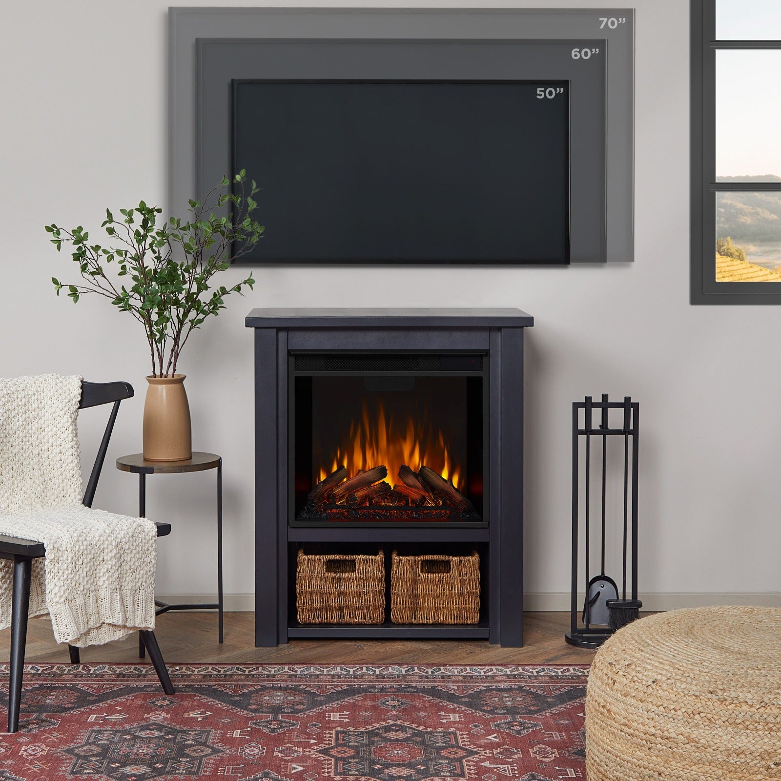 Hollis Electric Fireplace - Real Flame