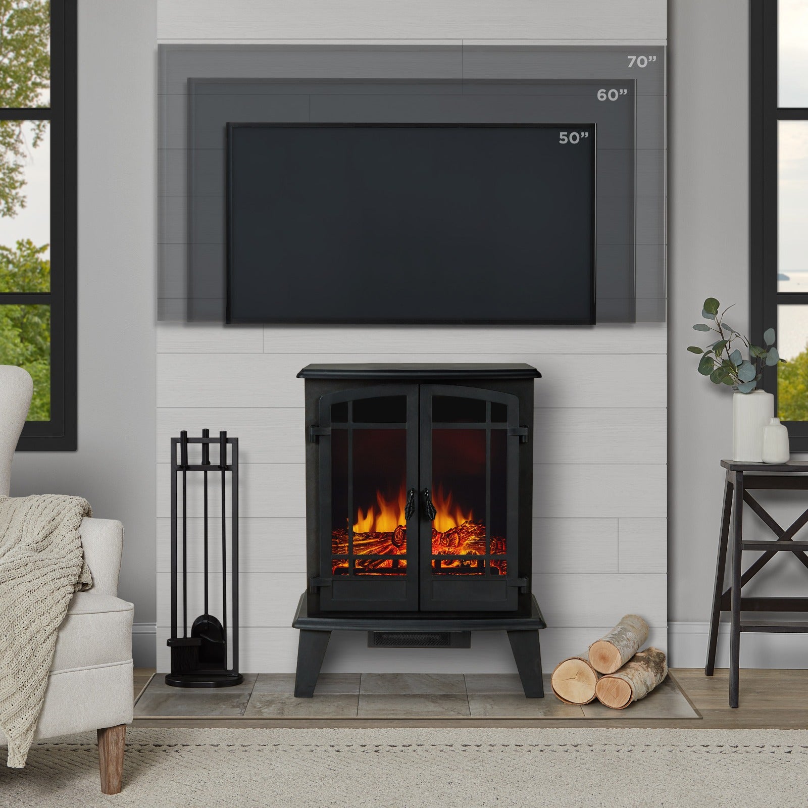 Foster Electric Fireplace - Real Flame