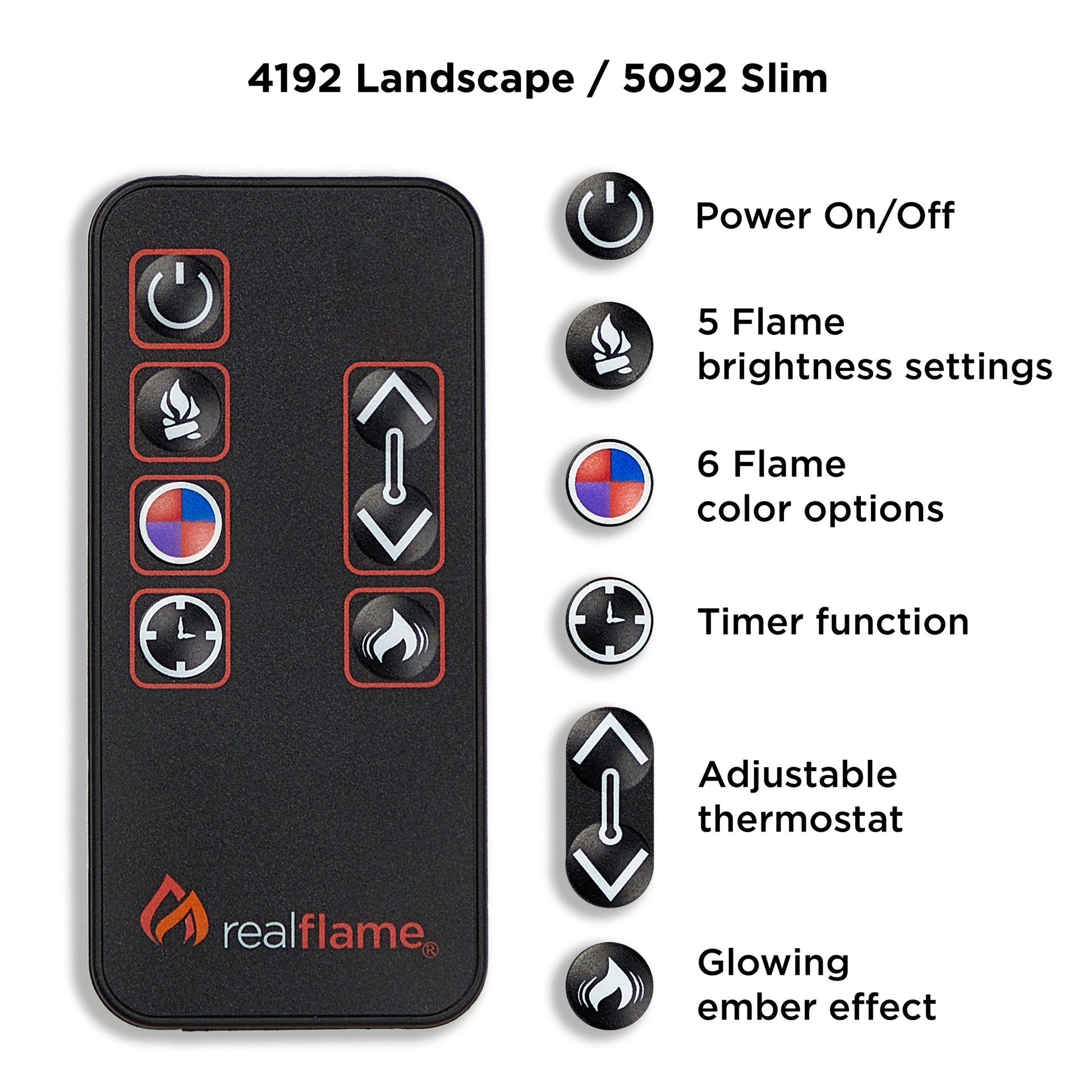 Slim VividFlame Electric Firebox - Real Flame