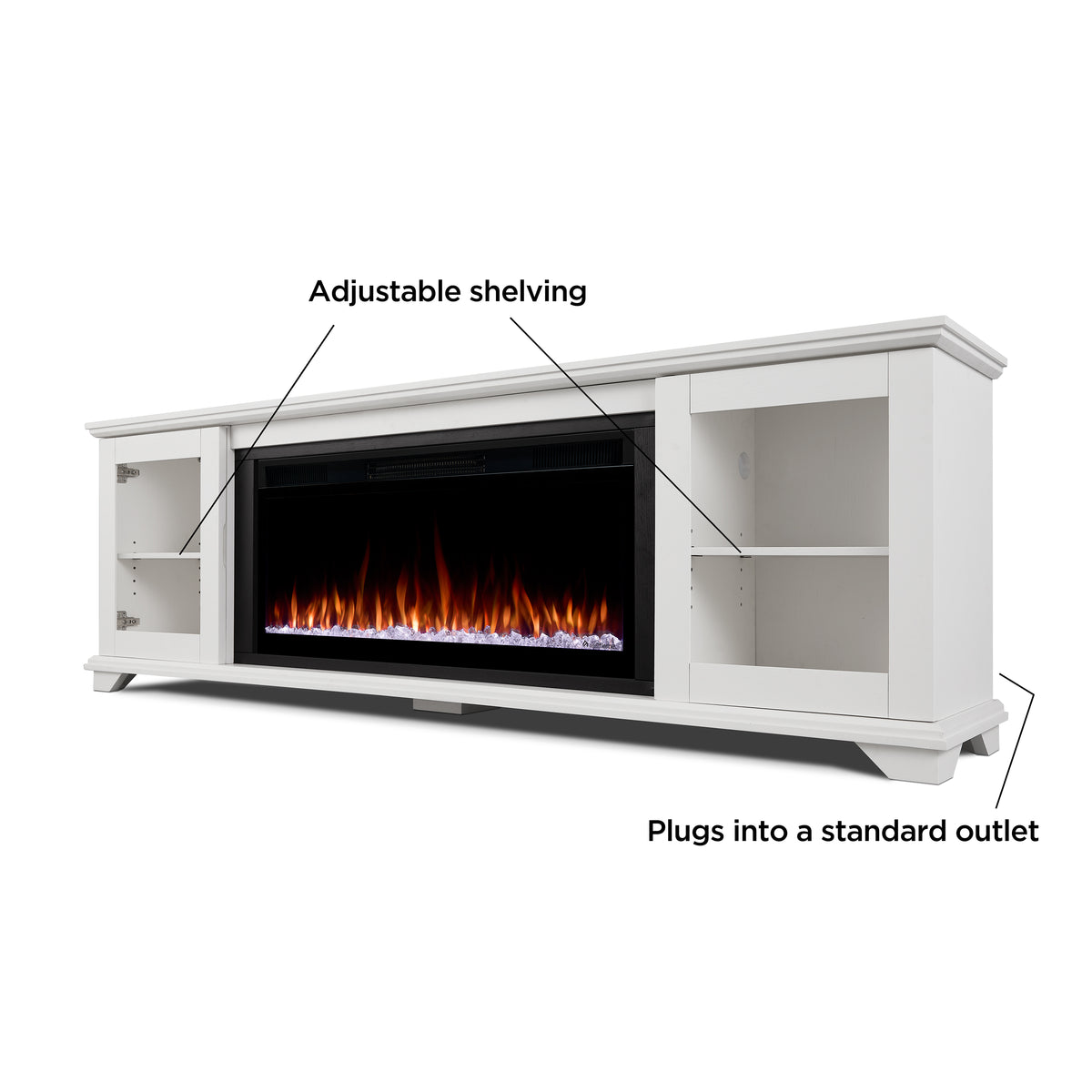 Benjamin SMART Landscape Electric Fireplace TV Stand - Real Flame