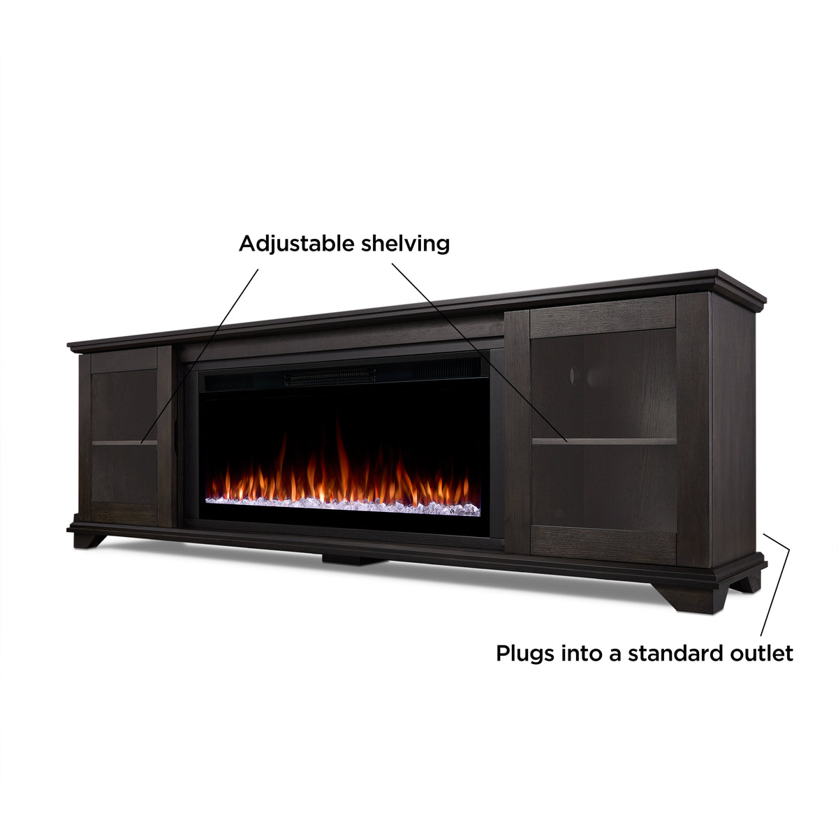 Benjamin SMART Landscape Electric Fireplace TV Stand - Real Flame