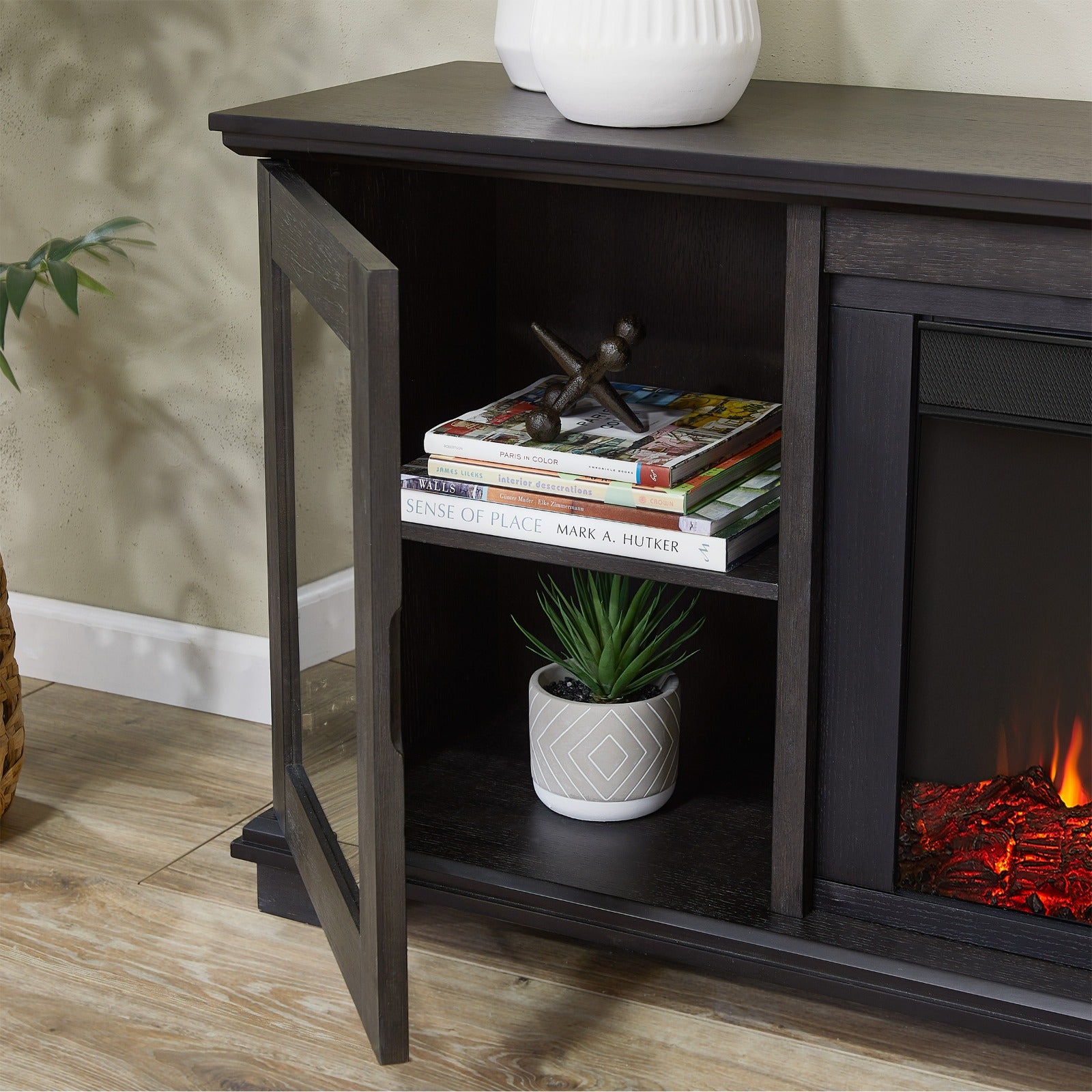 Benjamin Landscape Electric Fireplace TV Stand - Real Flame