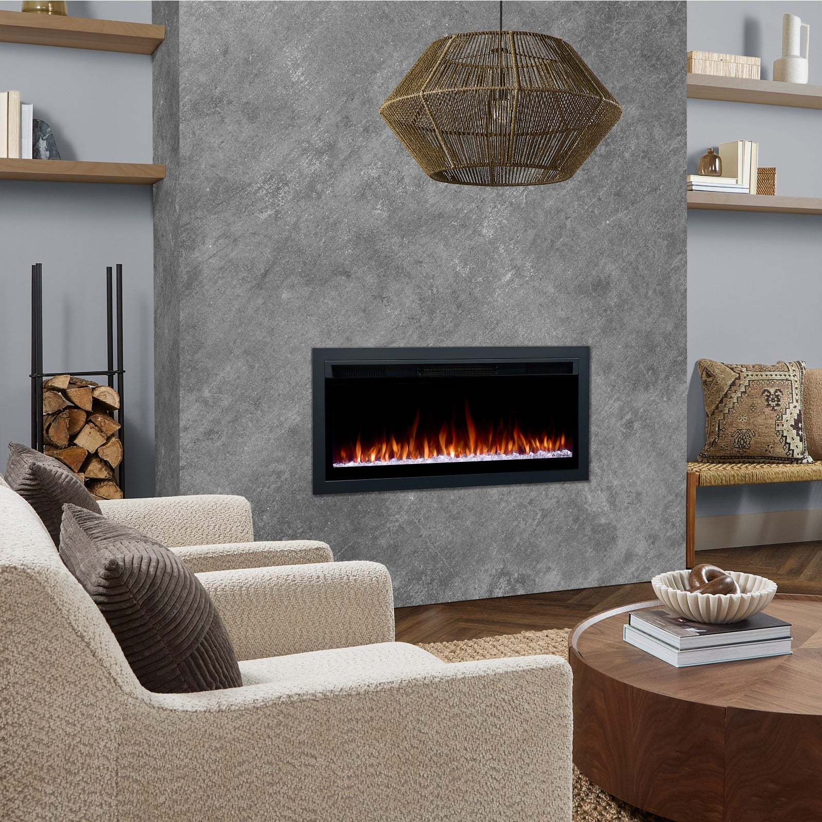 Real Flame® 42" Wall - Mount or Recessed SMART Electric Fireplace Insert - Real Flame