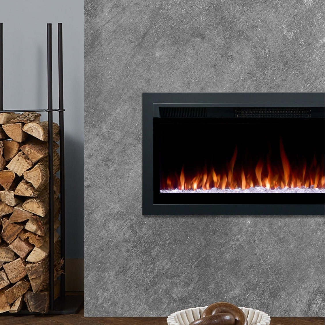Real Flame® 42" Wall - Mount or Recessed SMART Electric Fireplace Insert - Real Flame