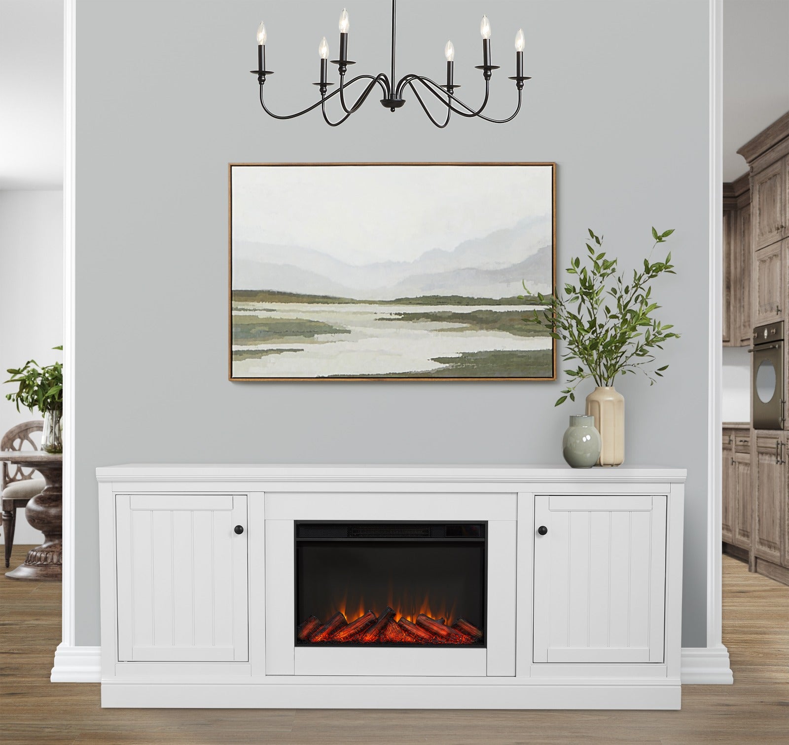 Bernadette Slim Electric Fireplace TV Stand - Real Flame