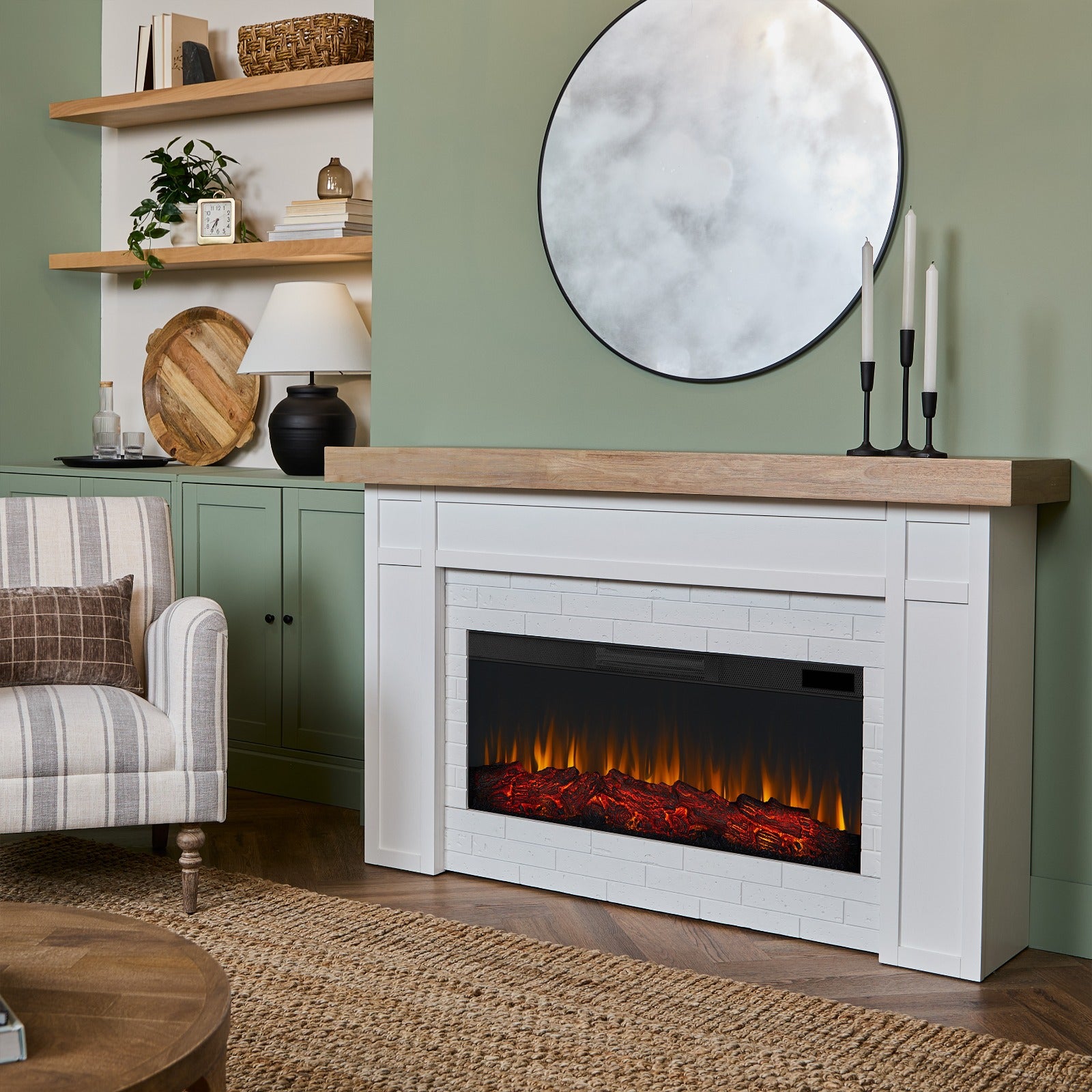 Cravenhall Landscape Electric Fireplace - Real Flame