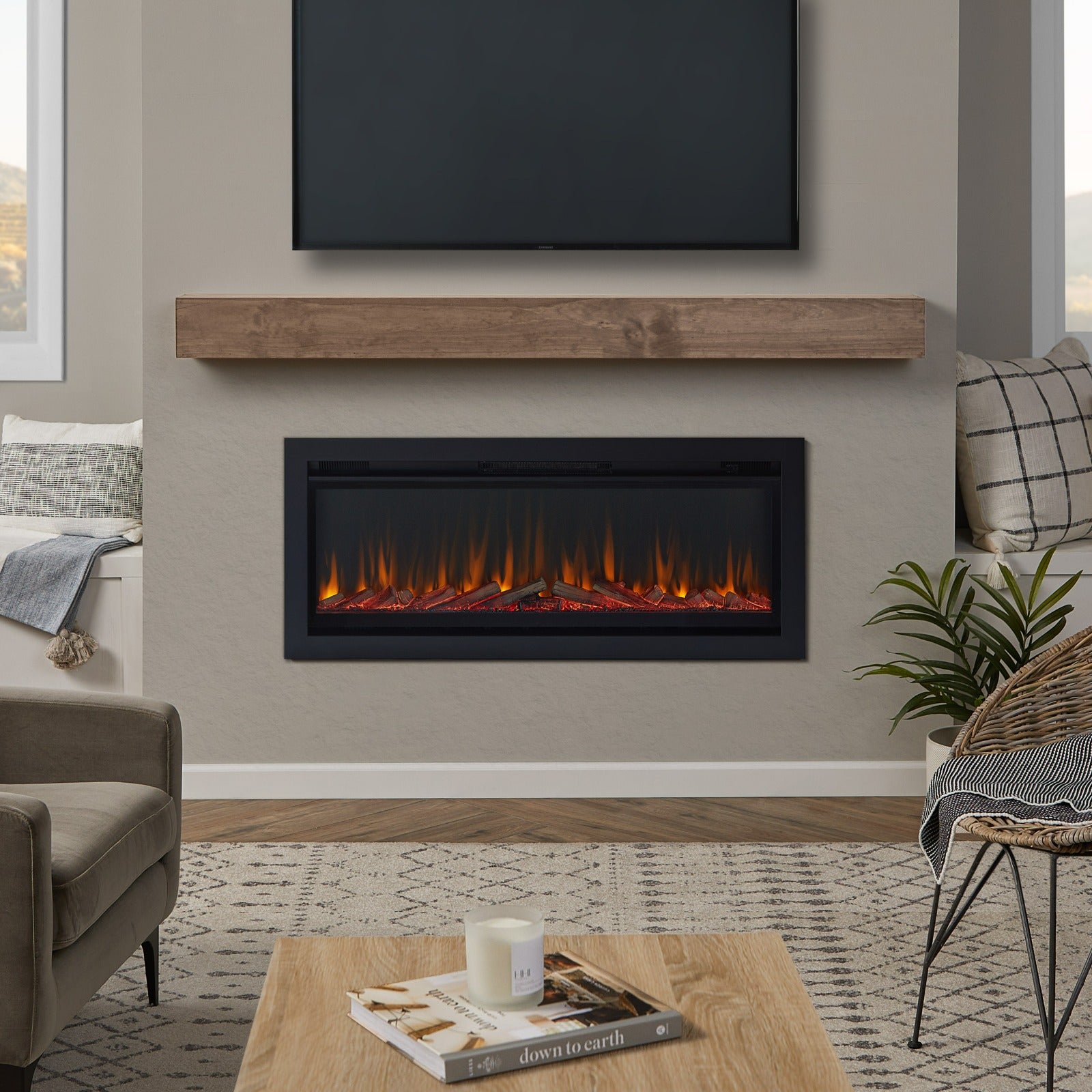 Real Flame® 49" Wall - Mount or Recessed Electric Fireplace Insert - Real Flame