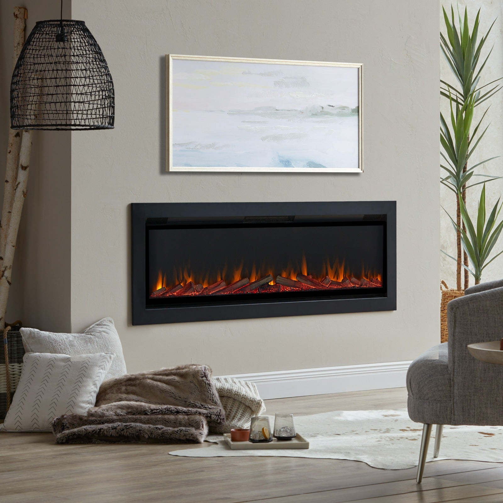 Real Flame® 65" Wall - Mount or Recessed Electric Fireplace Insert - Real Flame