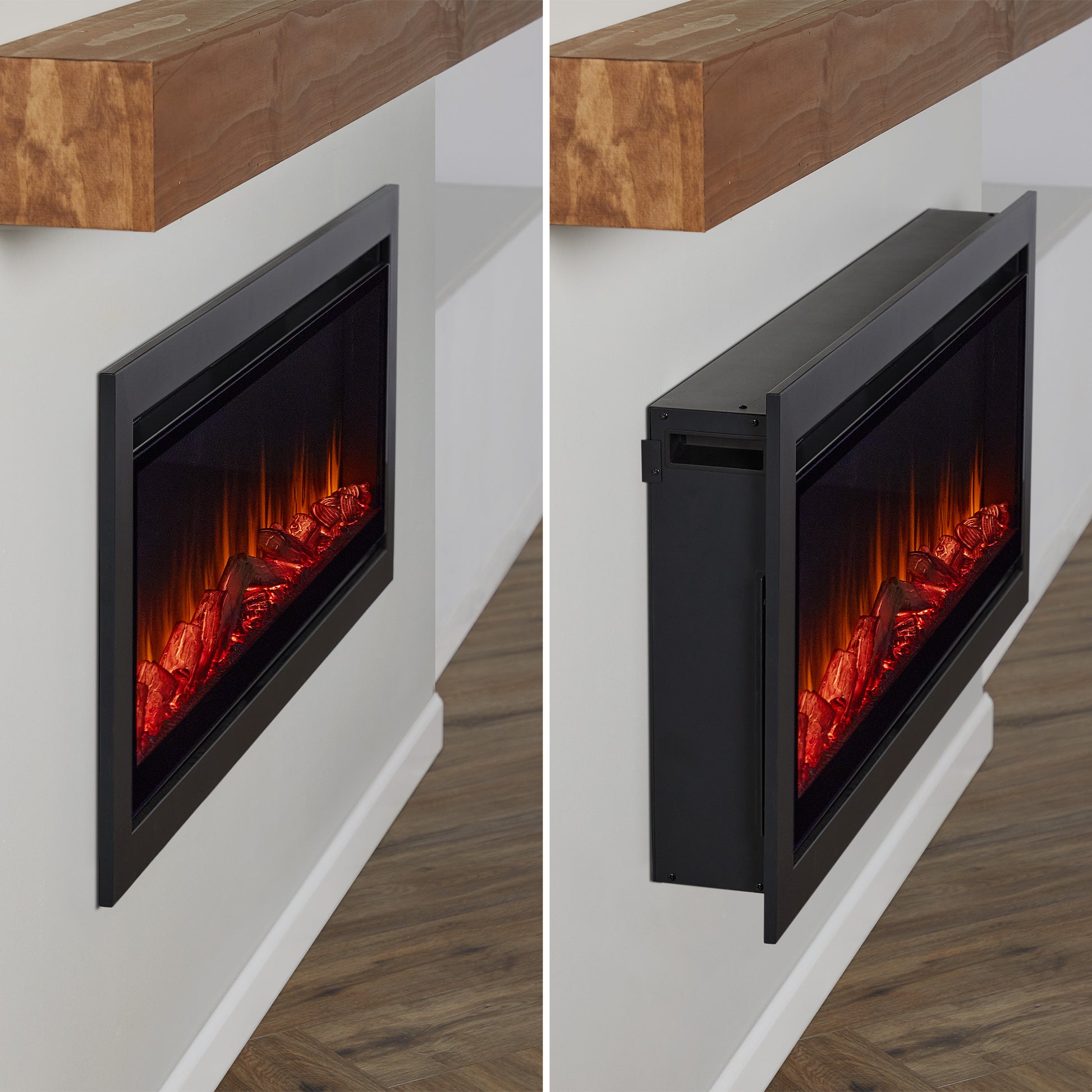 Real Flame® 65" Wall- Mount or Recessed Electric Fireplace Insert - Real Flame