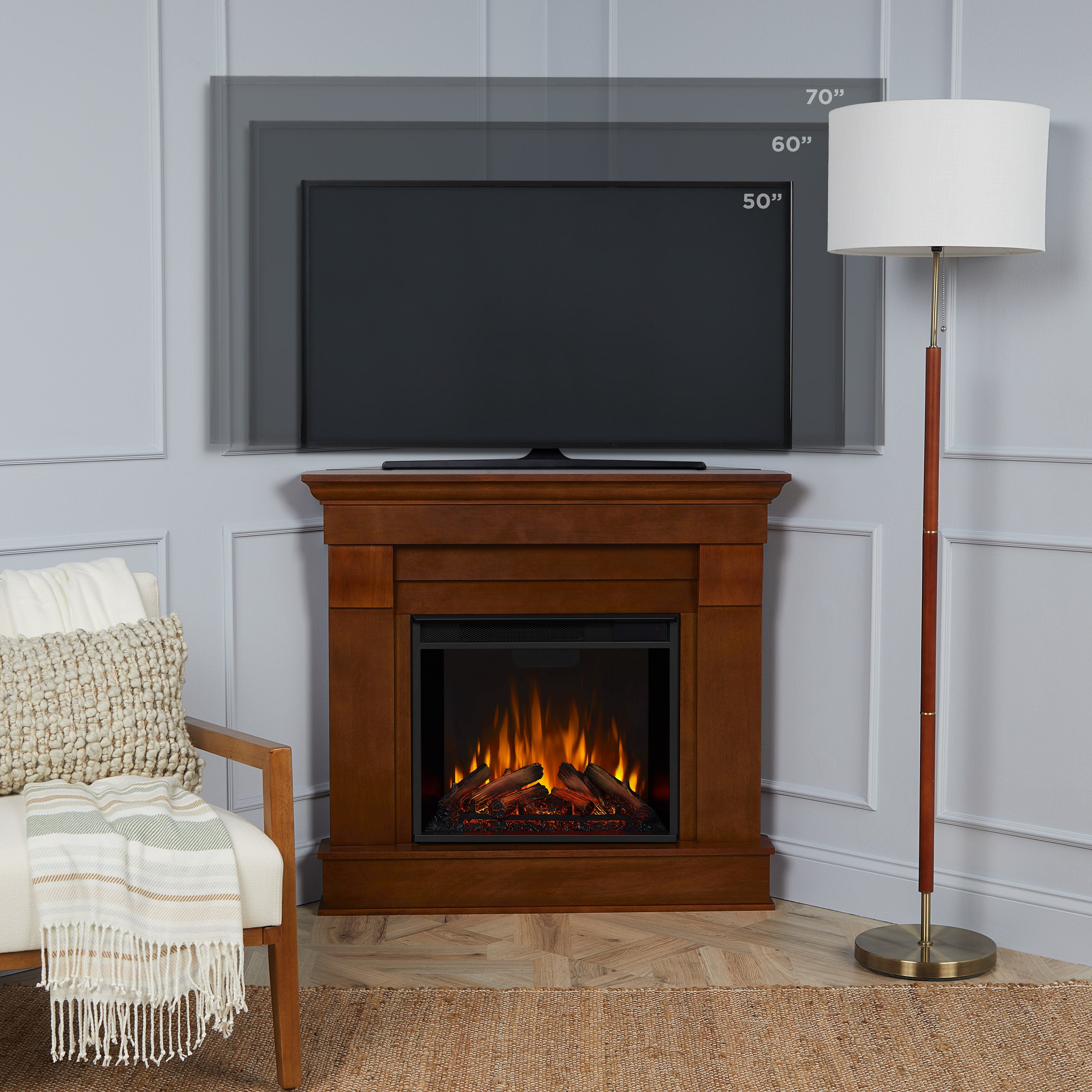 Chateau Corner Electric Fireplace - Real Flame