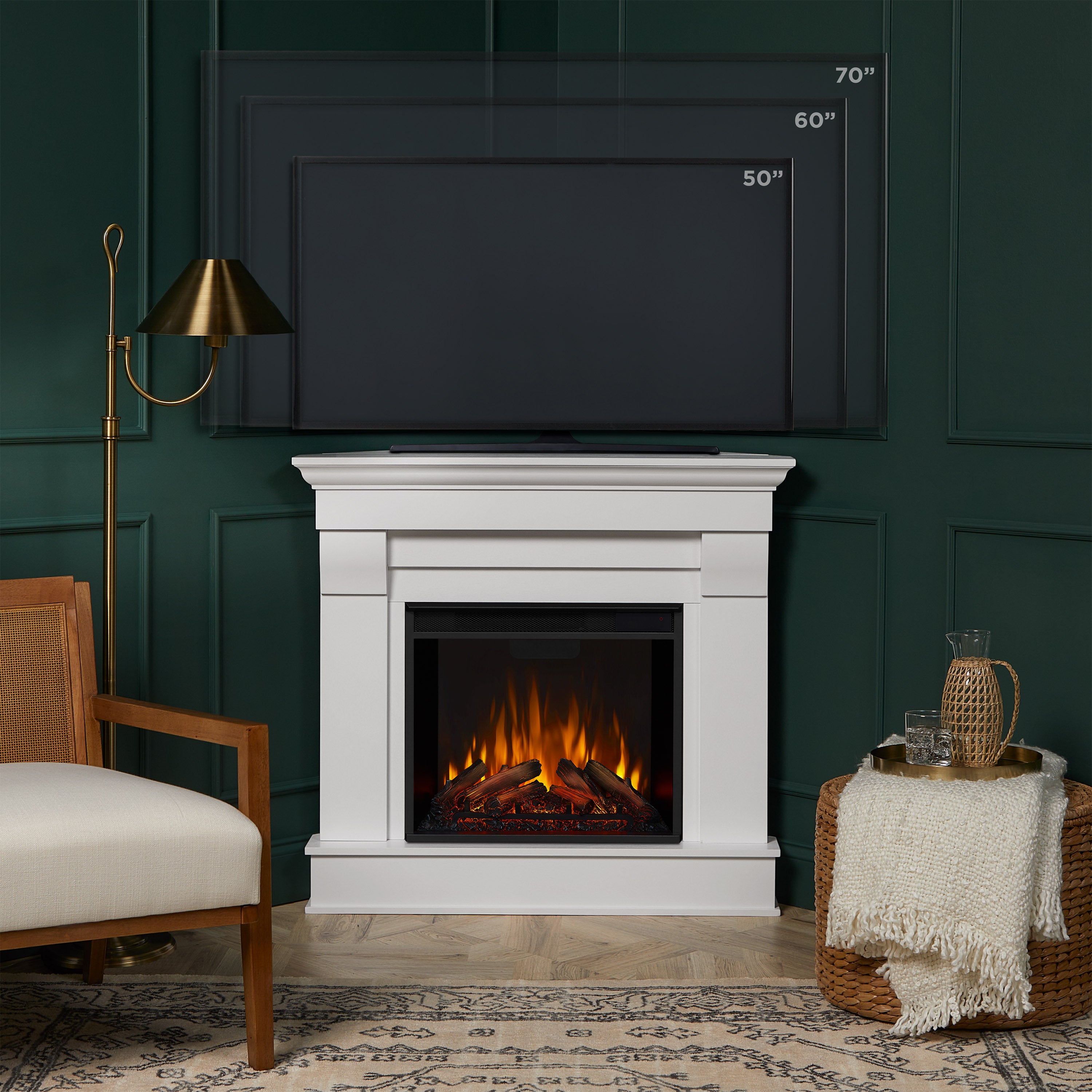 Chateau Corner Electric Fireplace - Real Flame