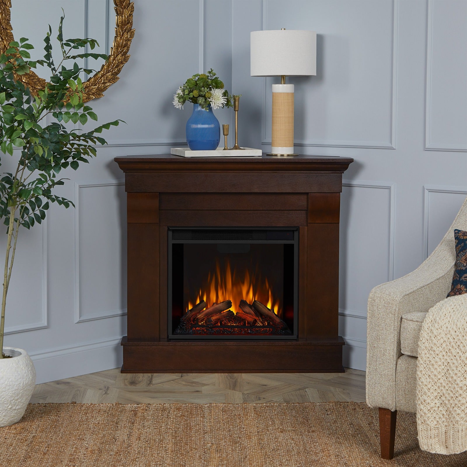 Chateau Corner Electric Fireplace - Real Flame