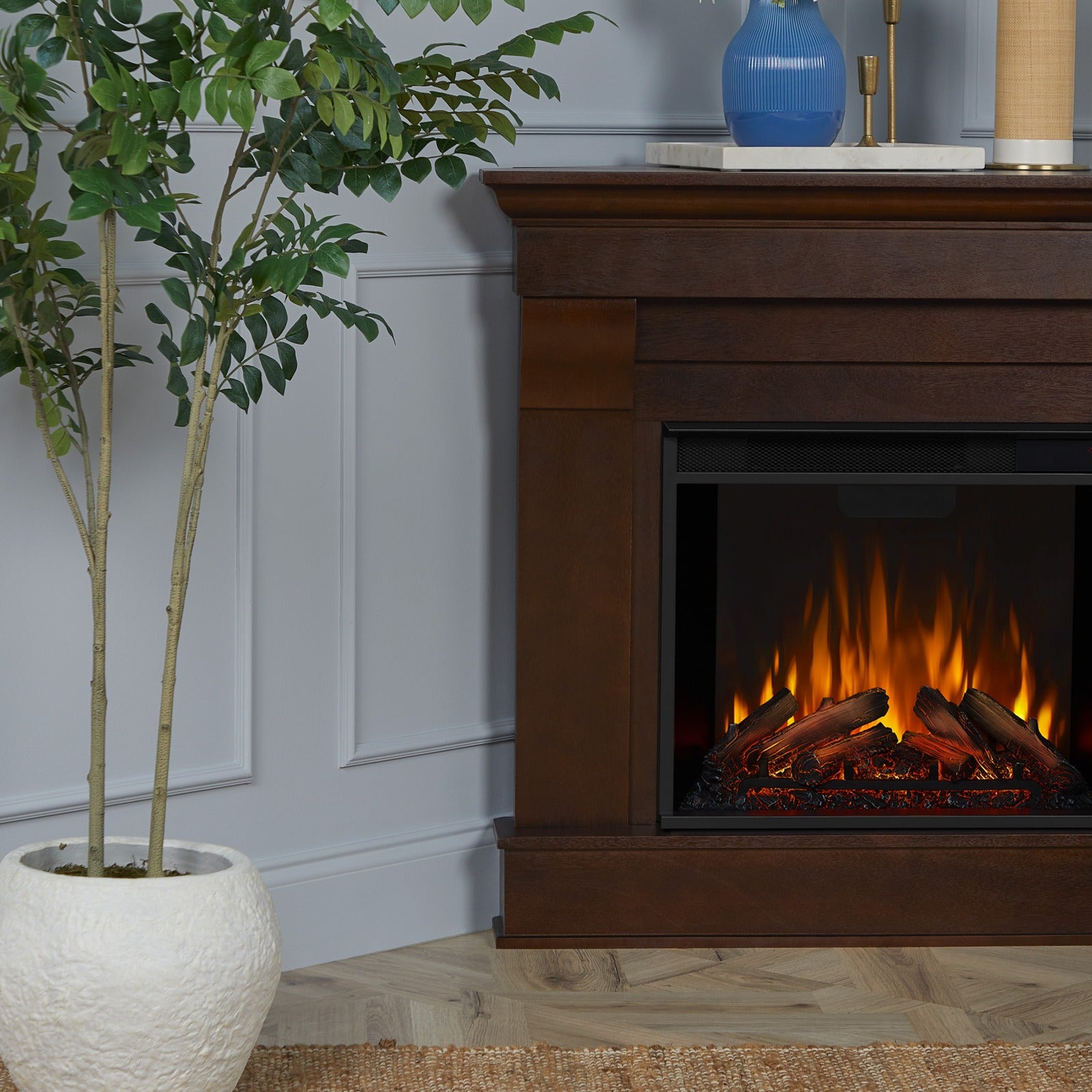 Chateau Corner Electric Fireplace - Real Flame