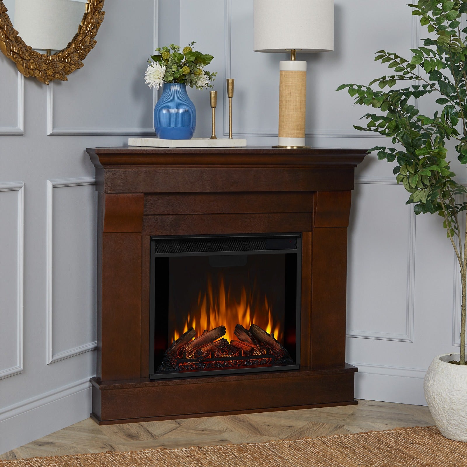 Chateau Corner Electric Fireplace - Real Flame