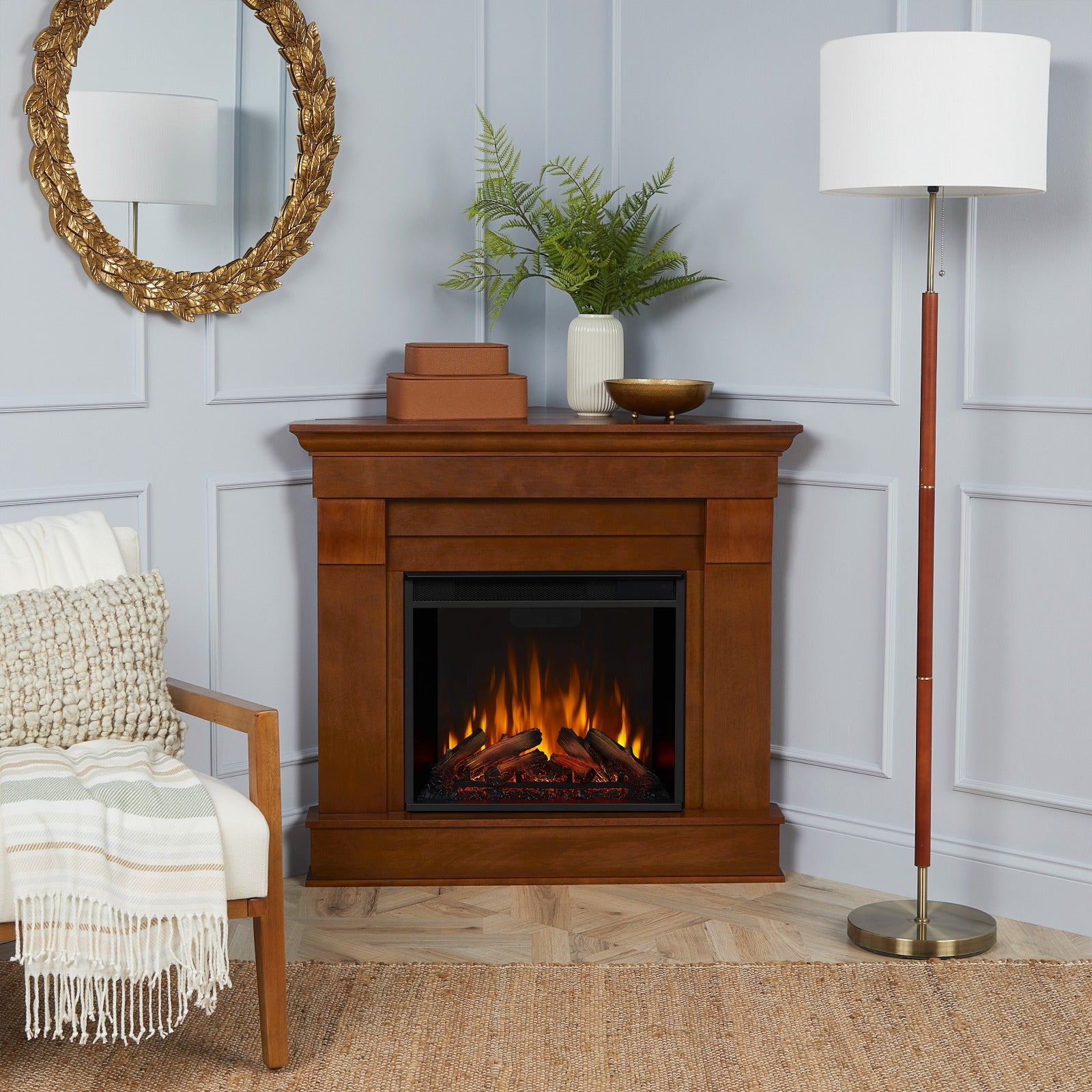 Chateau Corner Electric Fireplace - Real Flame