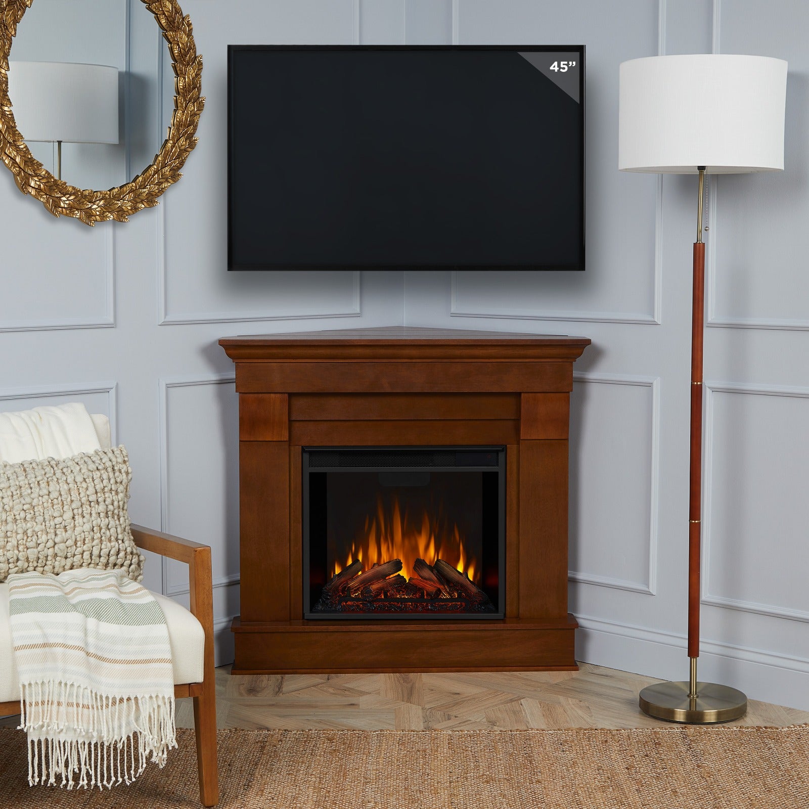 Chateau Corner Electric Fireplace - Real Flame