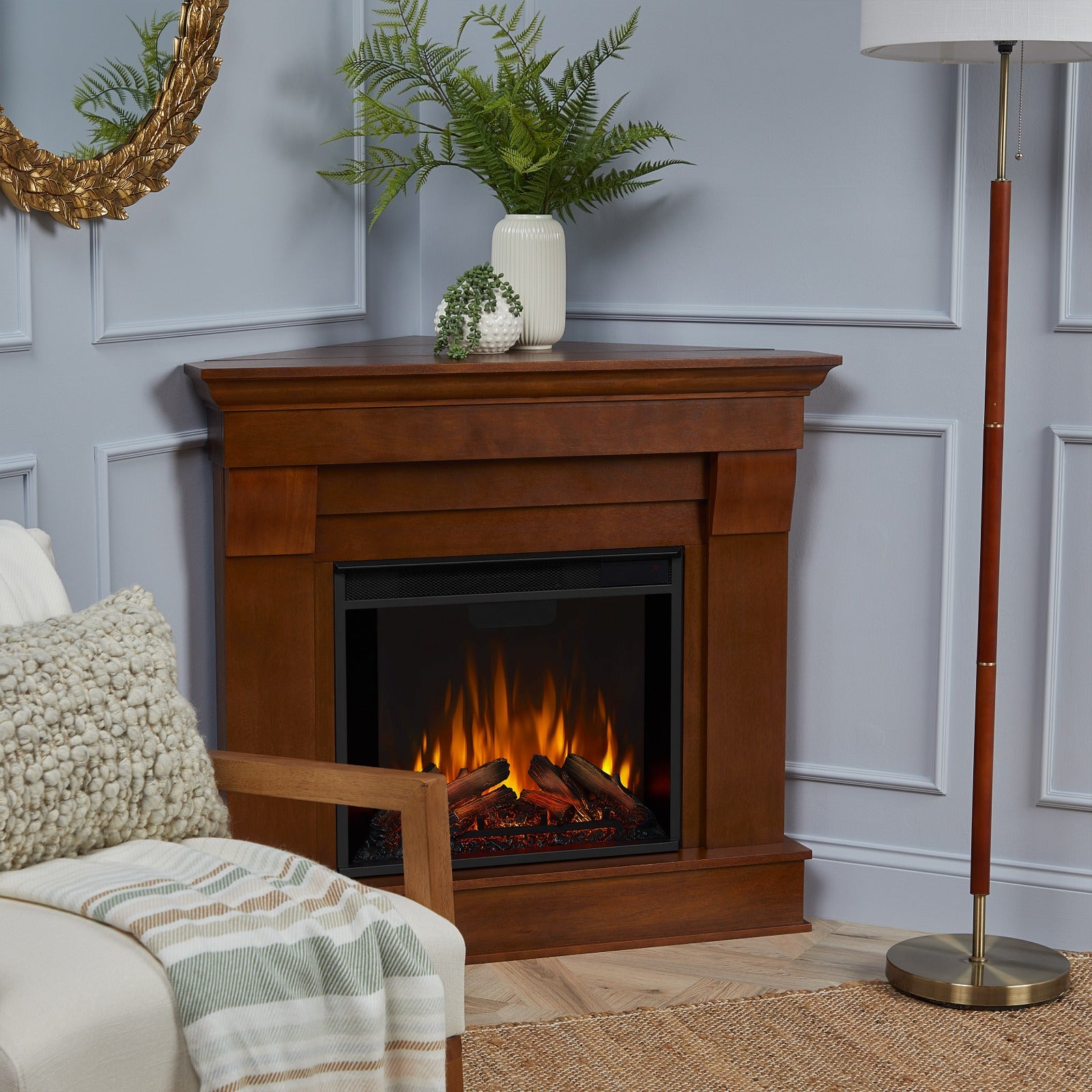 Chateau Corner Electric Fireplace - Real Flame