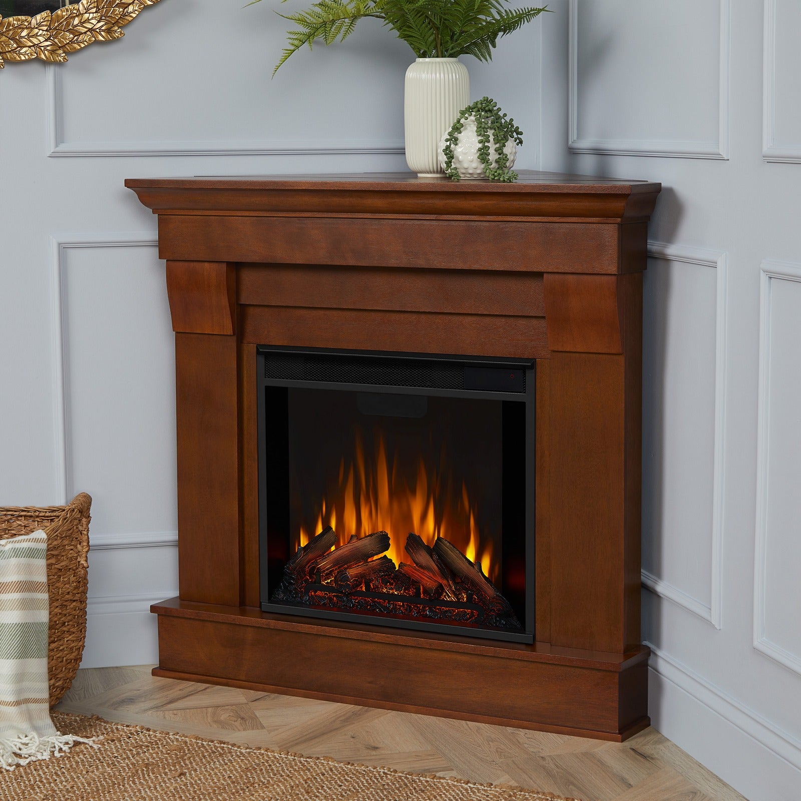 Chateau Corner Electric Fireplace - Real Flame