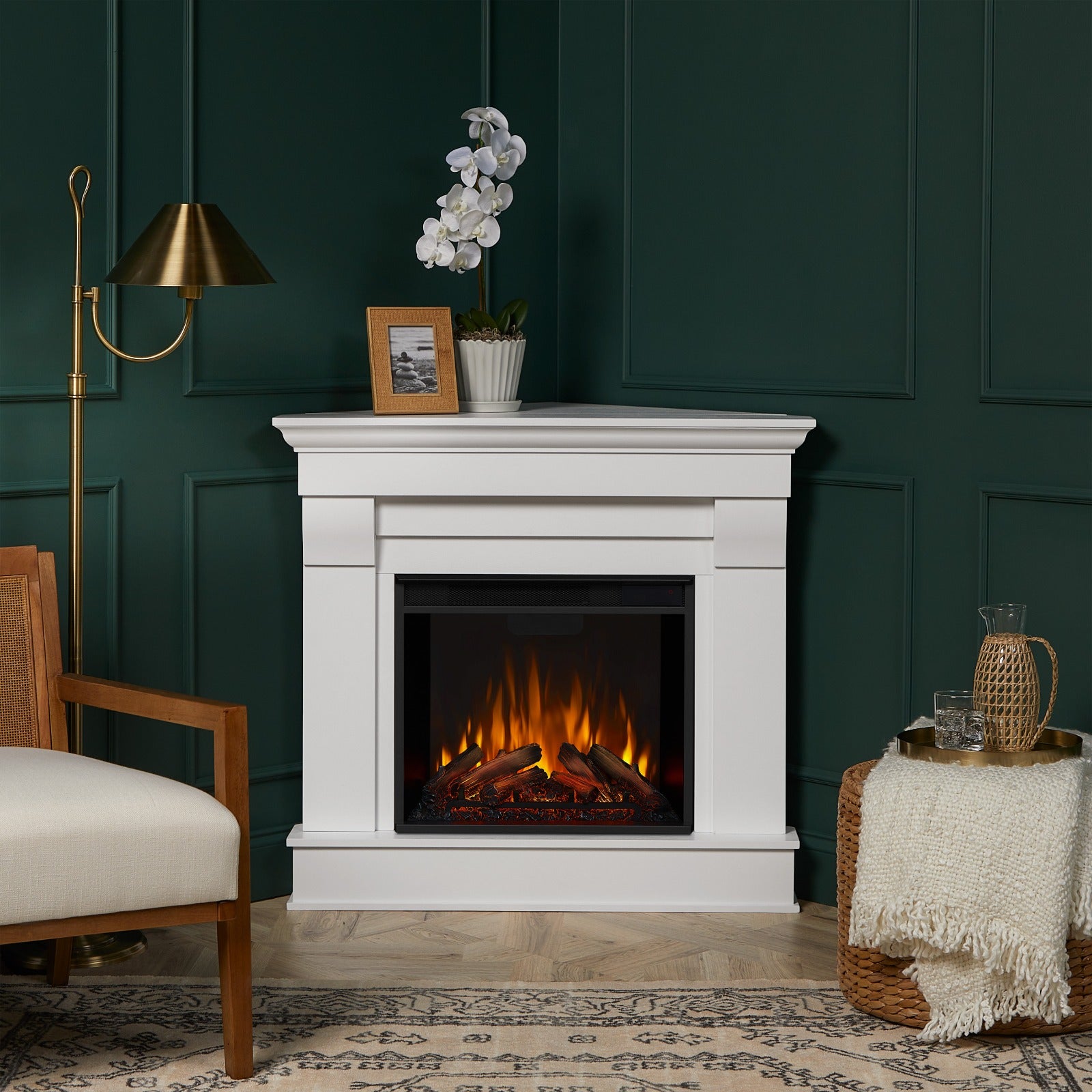 Chateau Corner Electric Fireplace - Real Flame