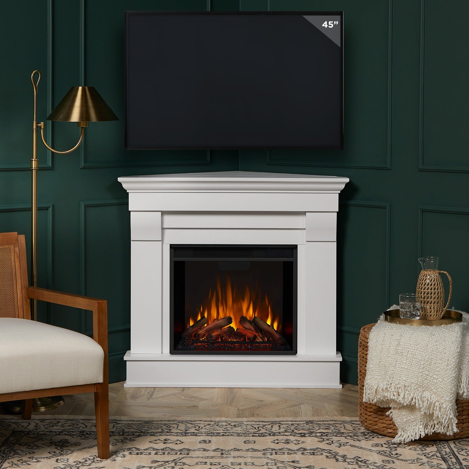 Chateau Corner Electric Fireplace - Real Flame