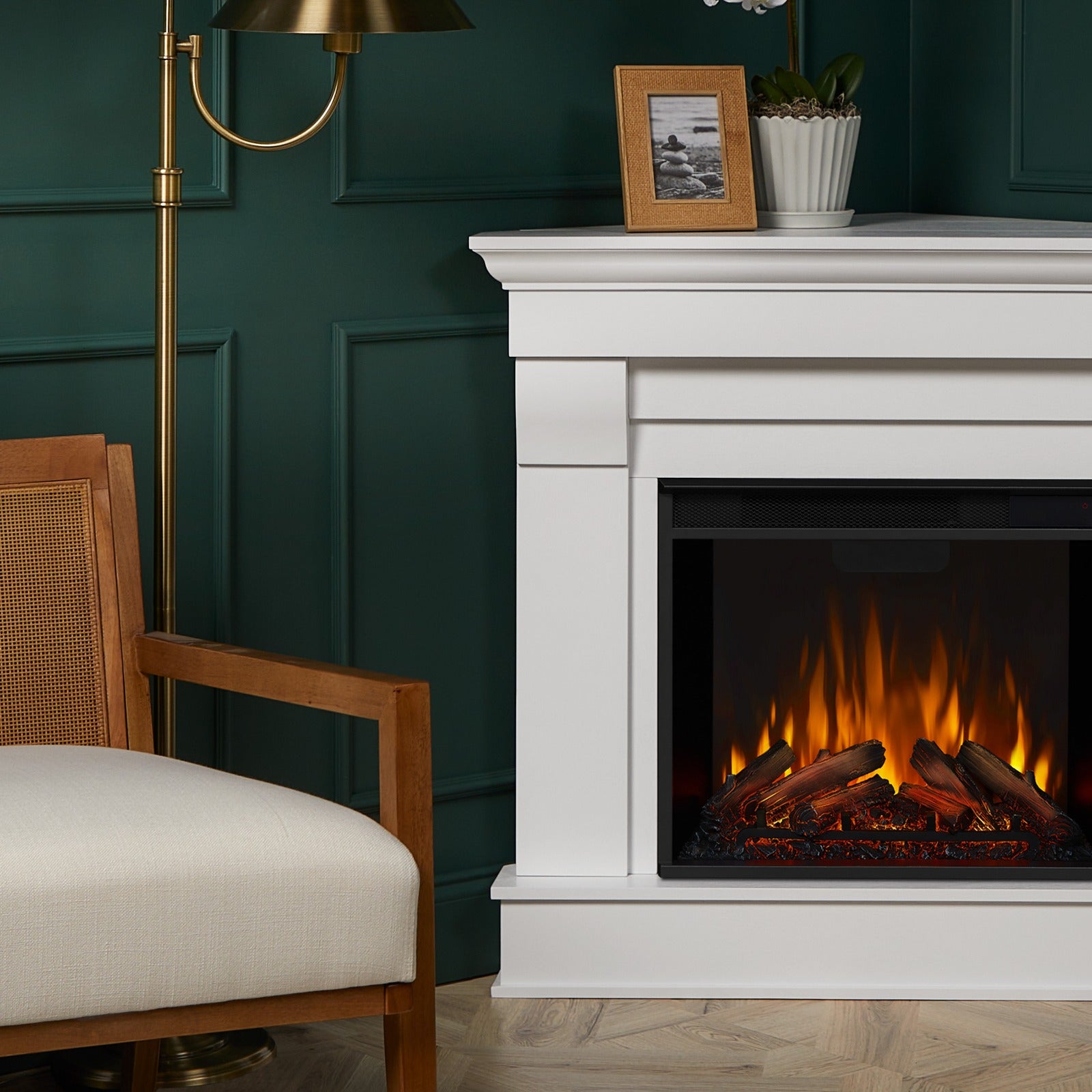 Chateau Corner Electric Fireplace - Real Flame